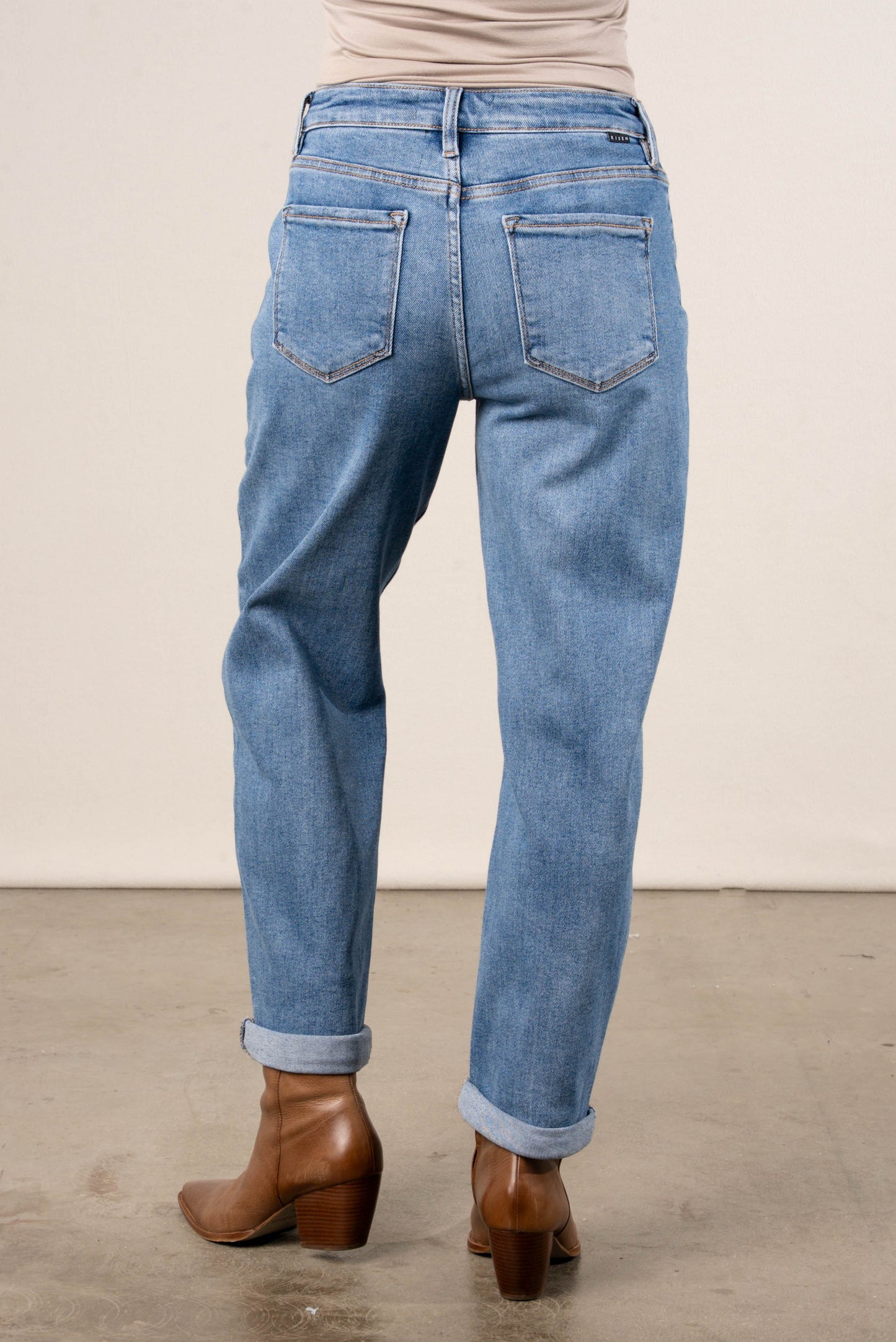 Risen Hollis Mid Rise Crop Barrel Jeans