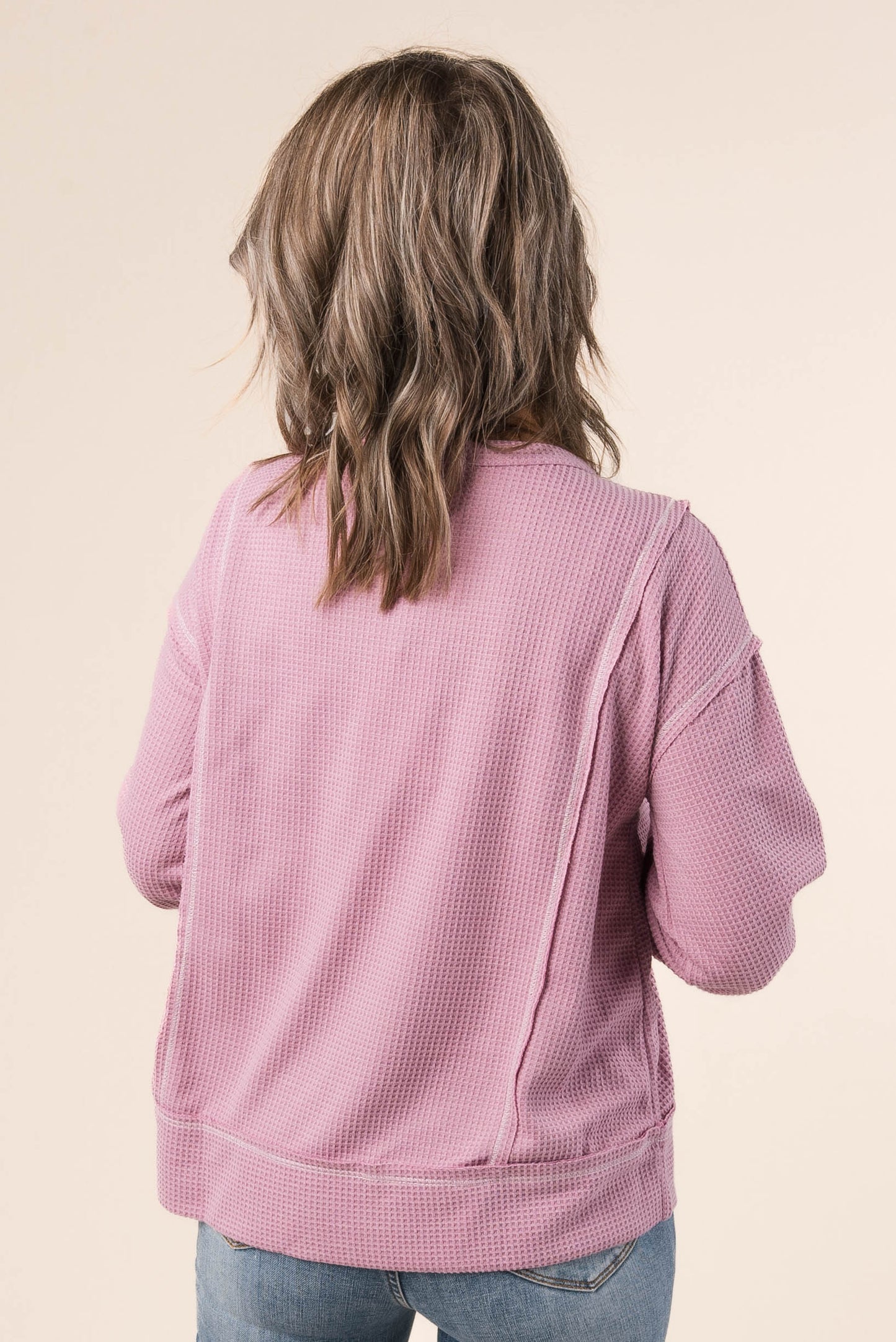 Waffle Knit Top Stitch Top *Final Sale*