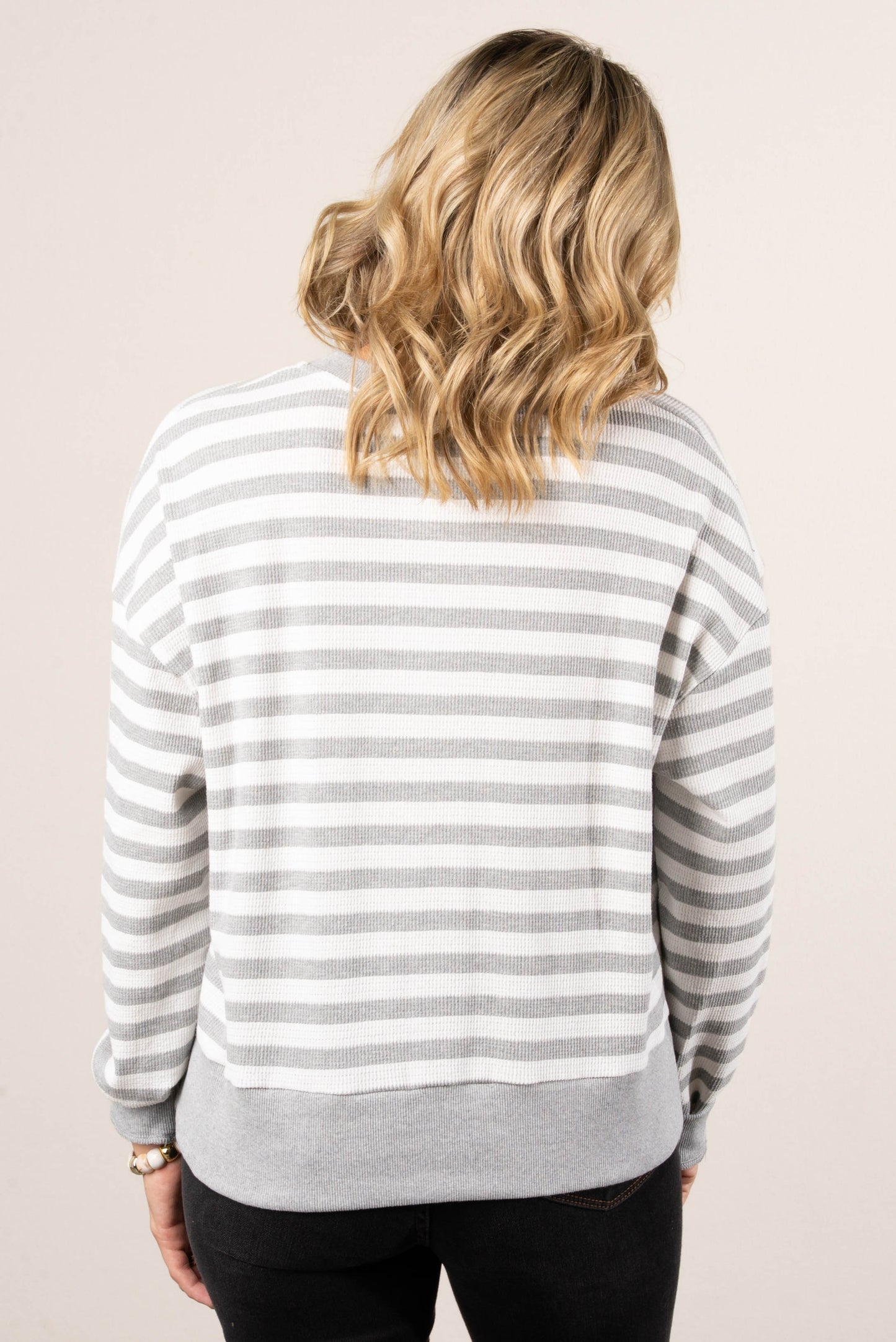 Briley Textured Stripe Henley Sweater