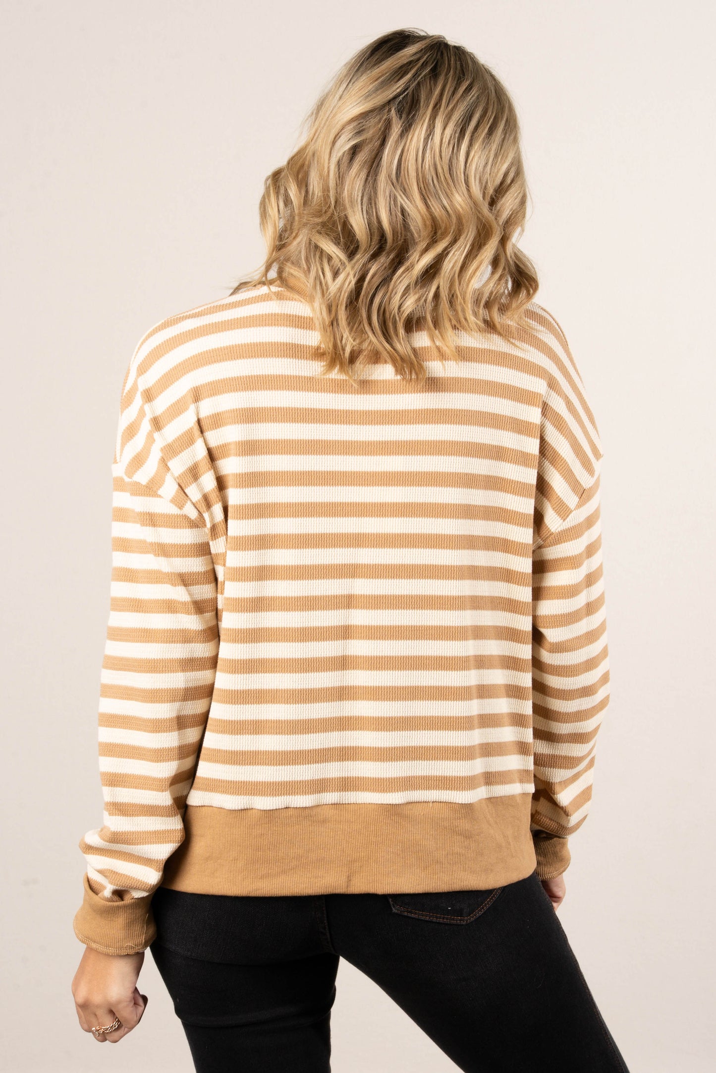 Briley Textured Stripe Henley Sweater