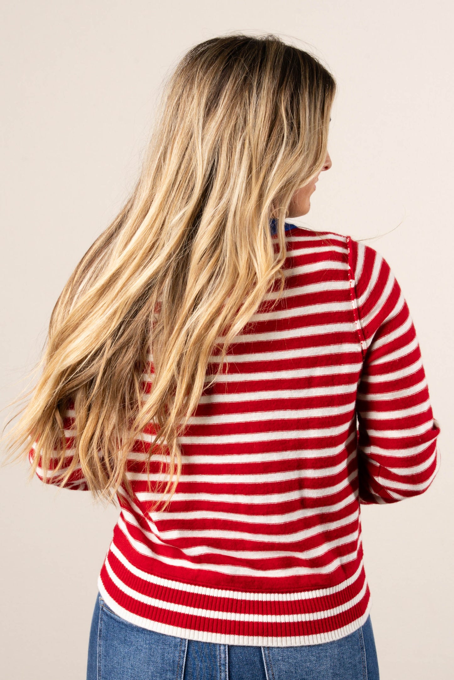 Scottdale Striped Exposed Seam Sweater
