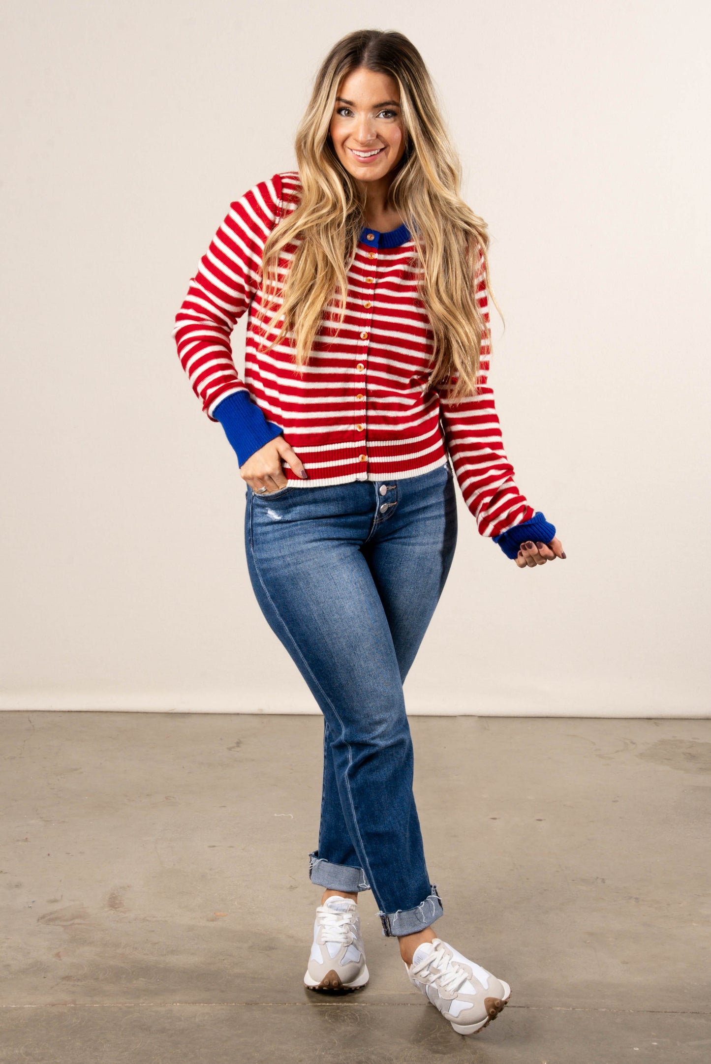 Scottdale Striped Exposed Seam Sweater
