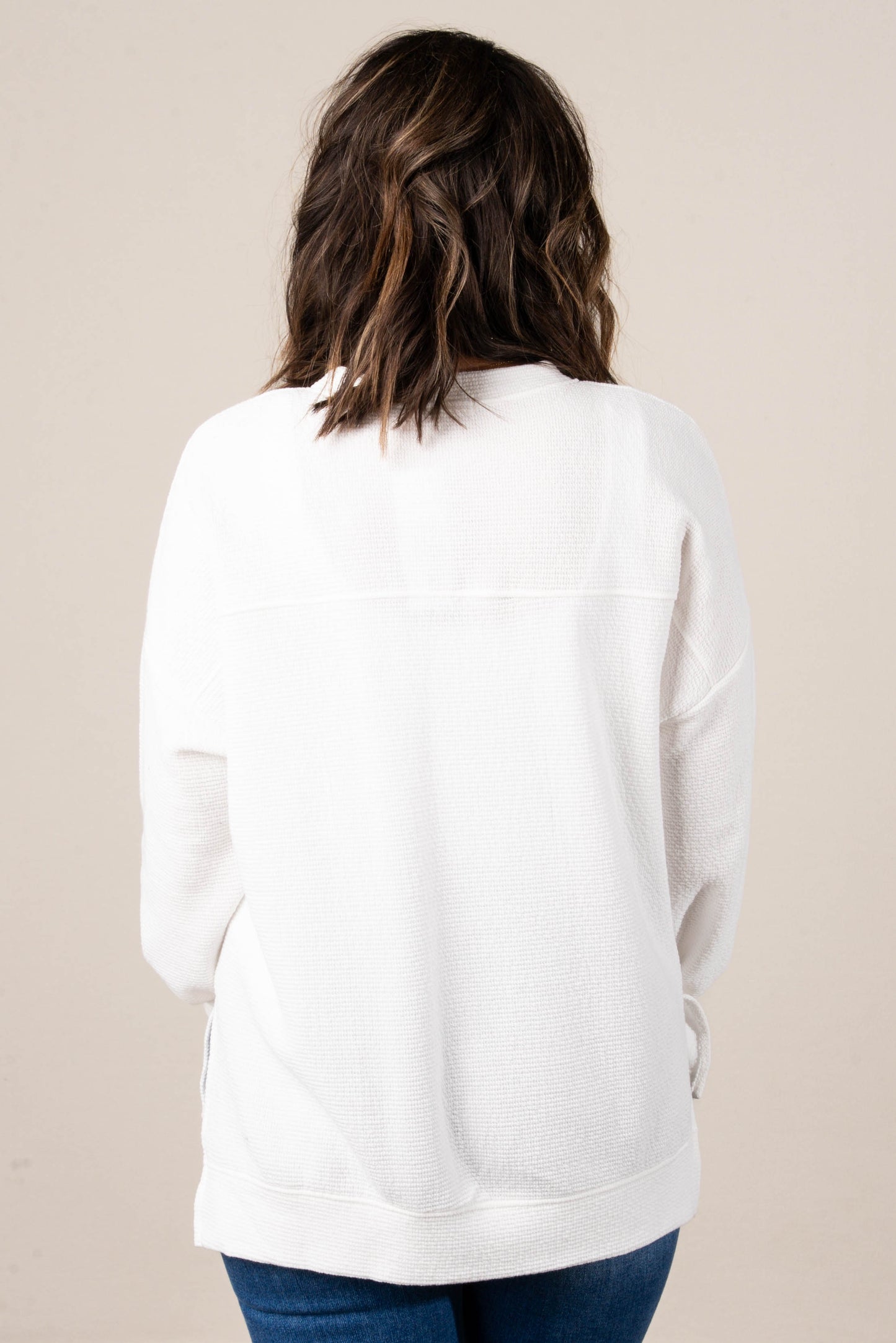 Manchester Textured Knit Hi-Lo Split Hem Top