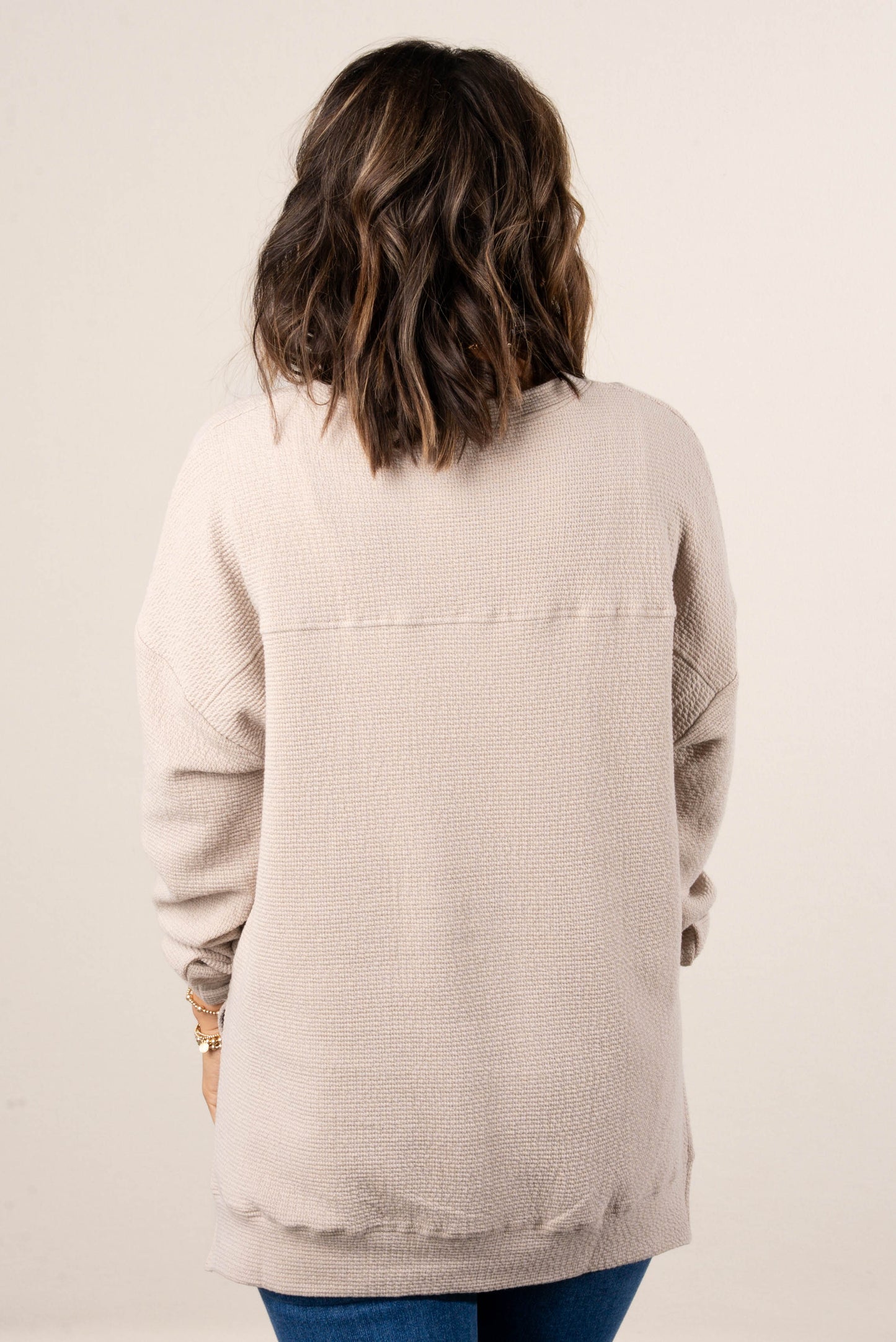 Manchester Textured Knit Hi-Lo Split Hem Top