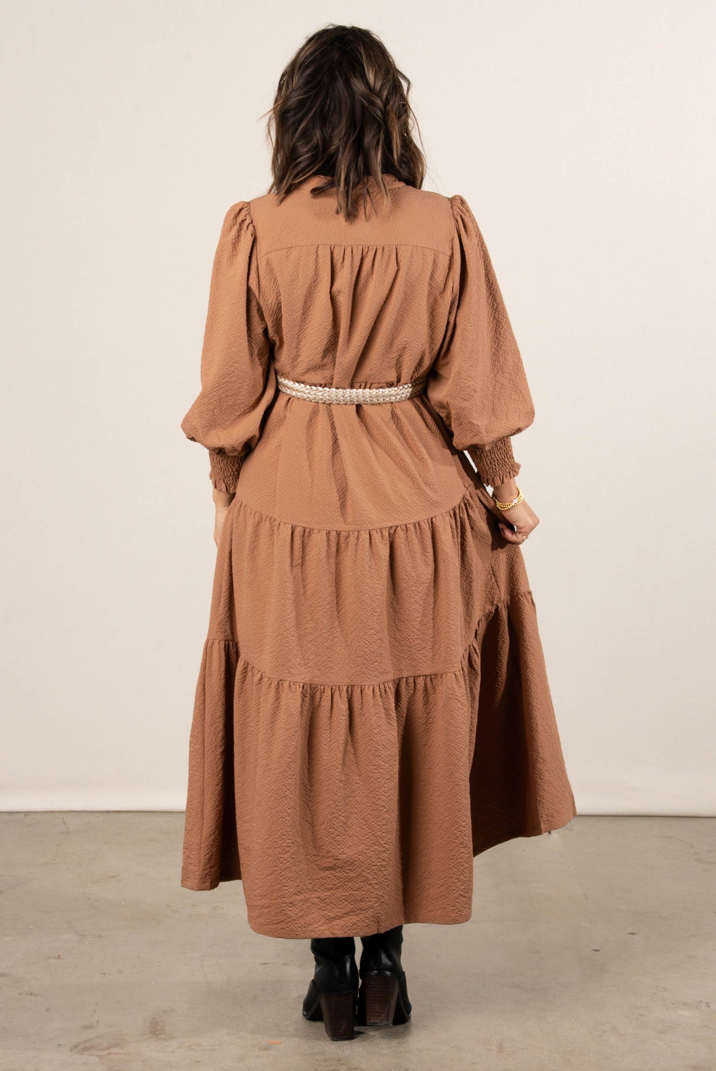 Bristol Textured Knit Tiered Midi Dress