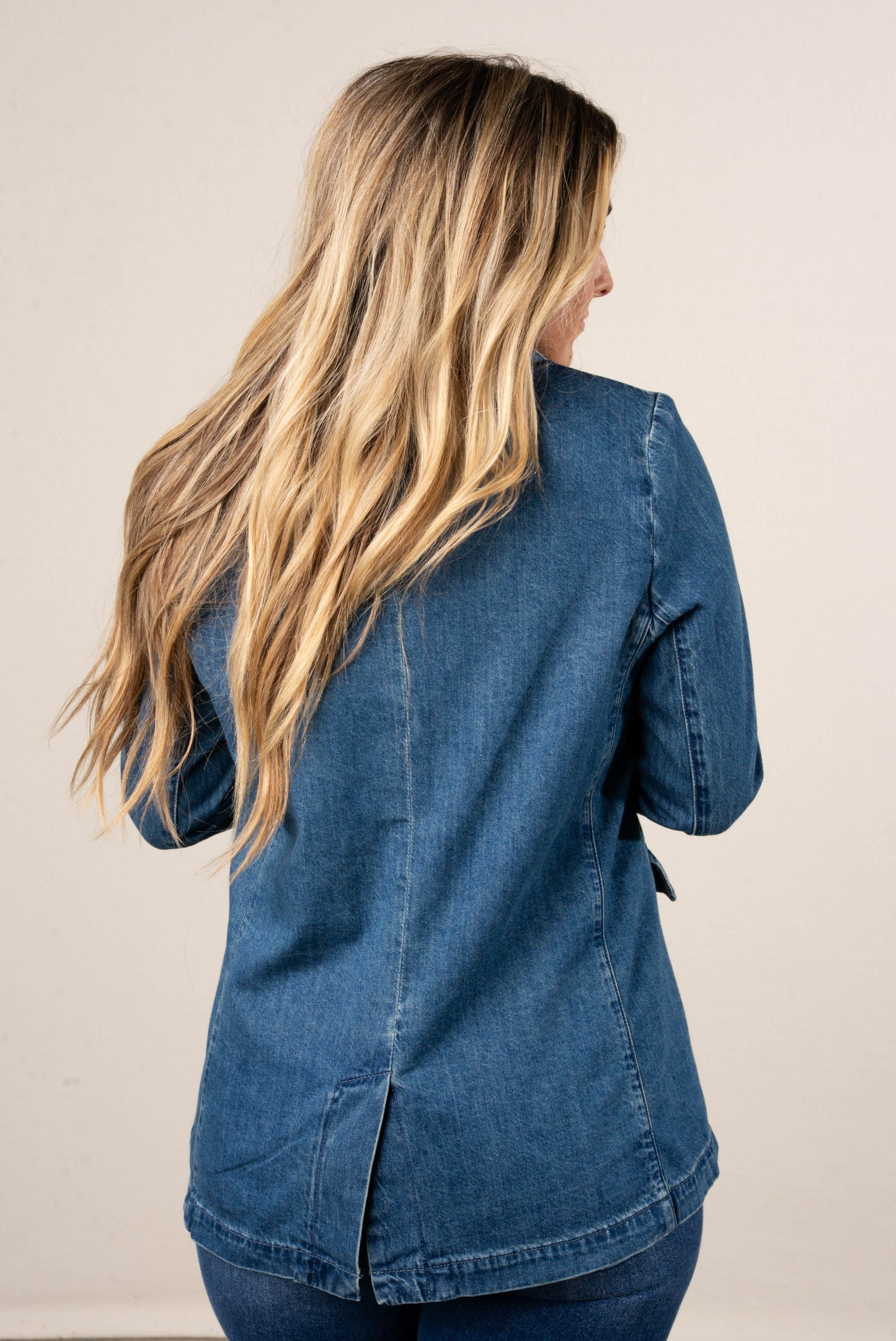Uptown Single Breasted Denim Blazer