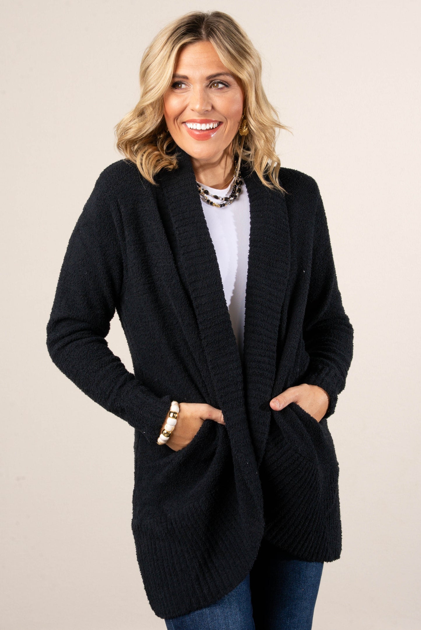 Bennington Chenille Open Front Cocoon Cardigan