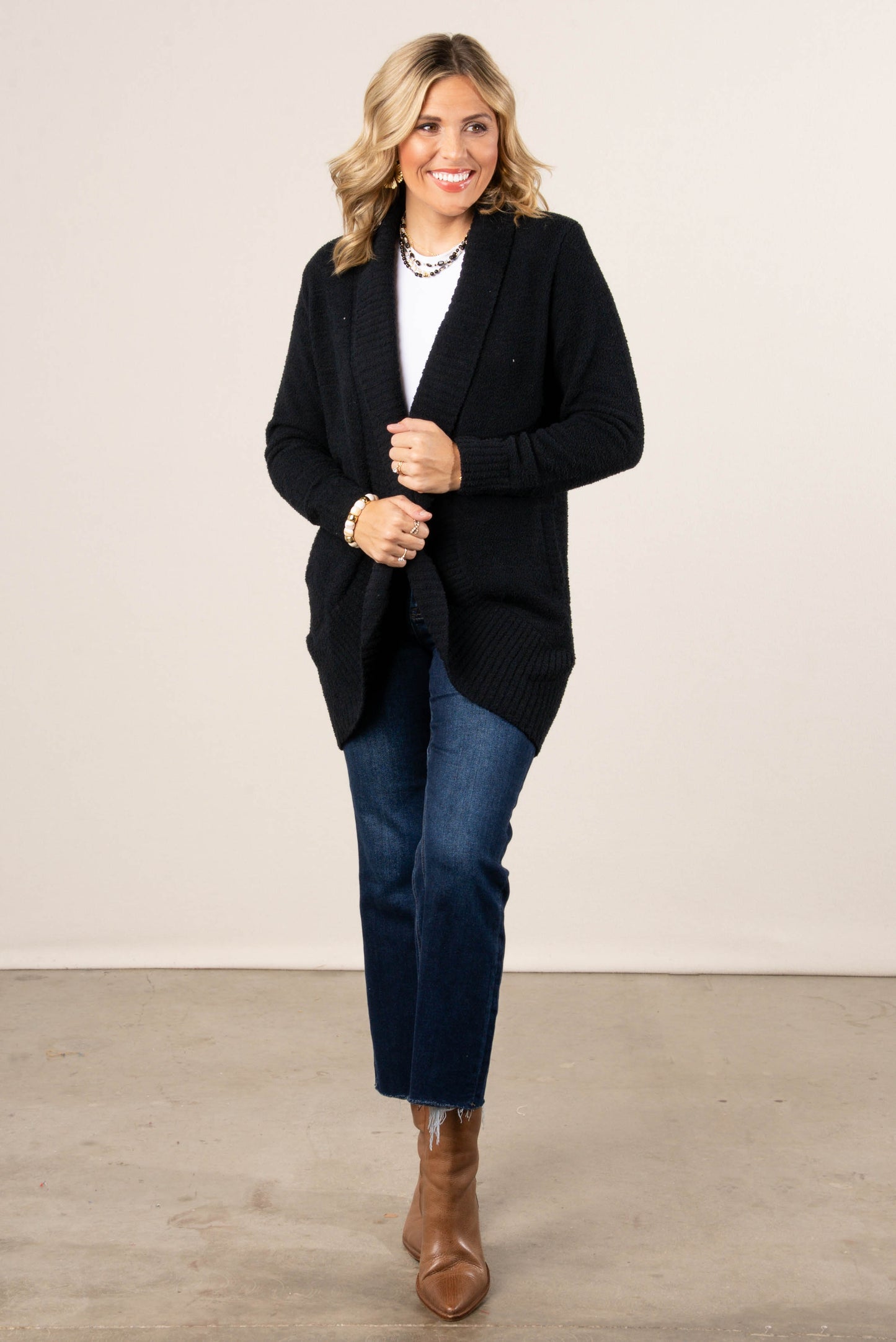 Bennington Chenille Open Front Cocoon Cardigan