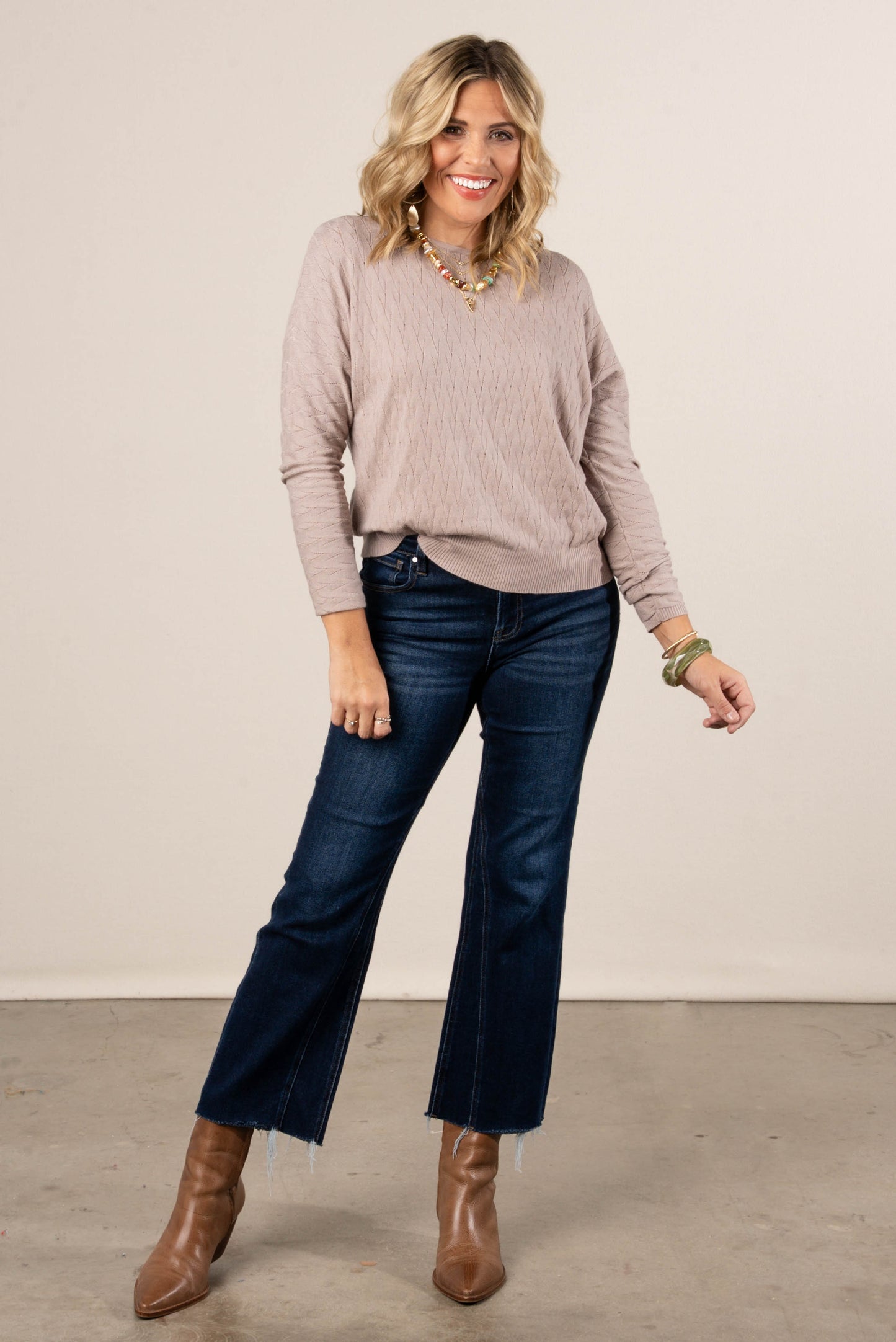 Kingsley Pointelle Knit Sweater