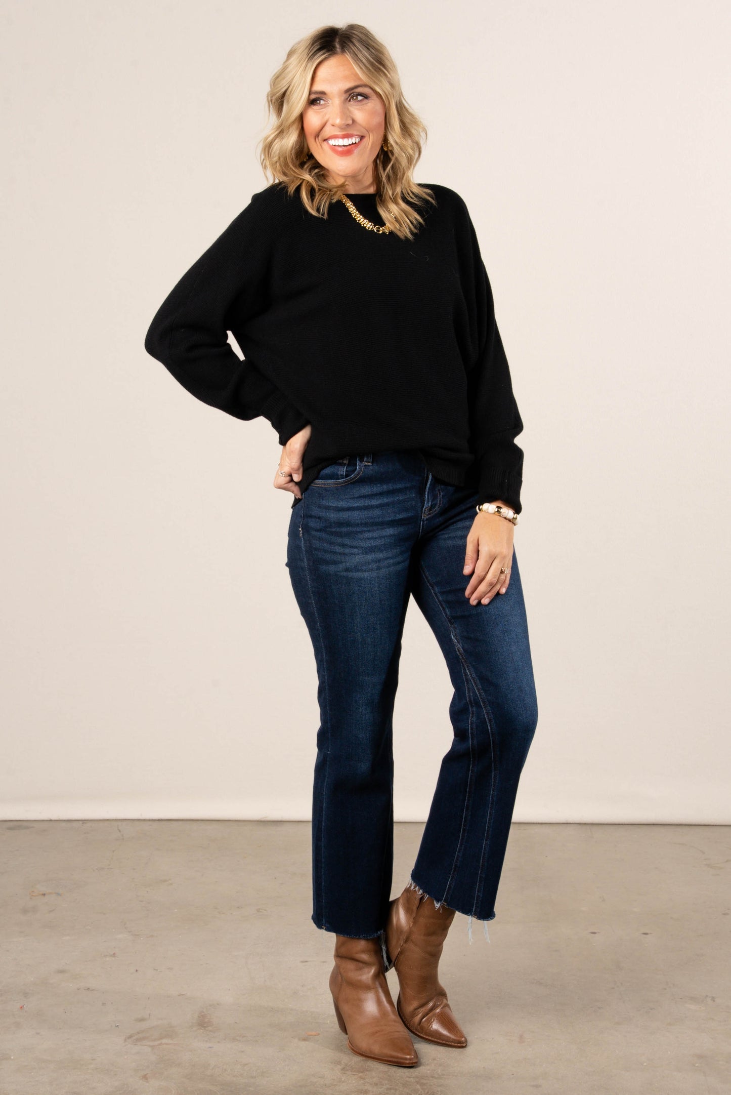 Ballentine Waffle Knit Dolman Sweater