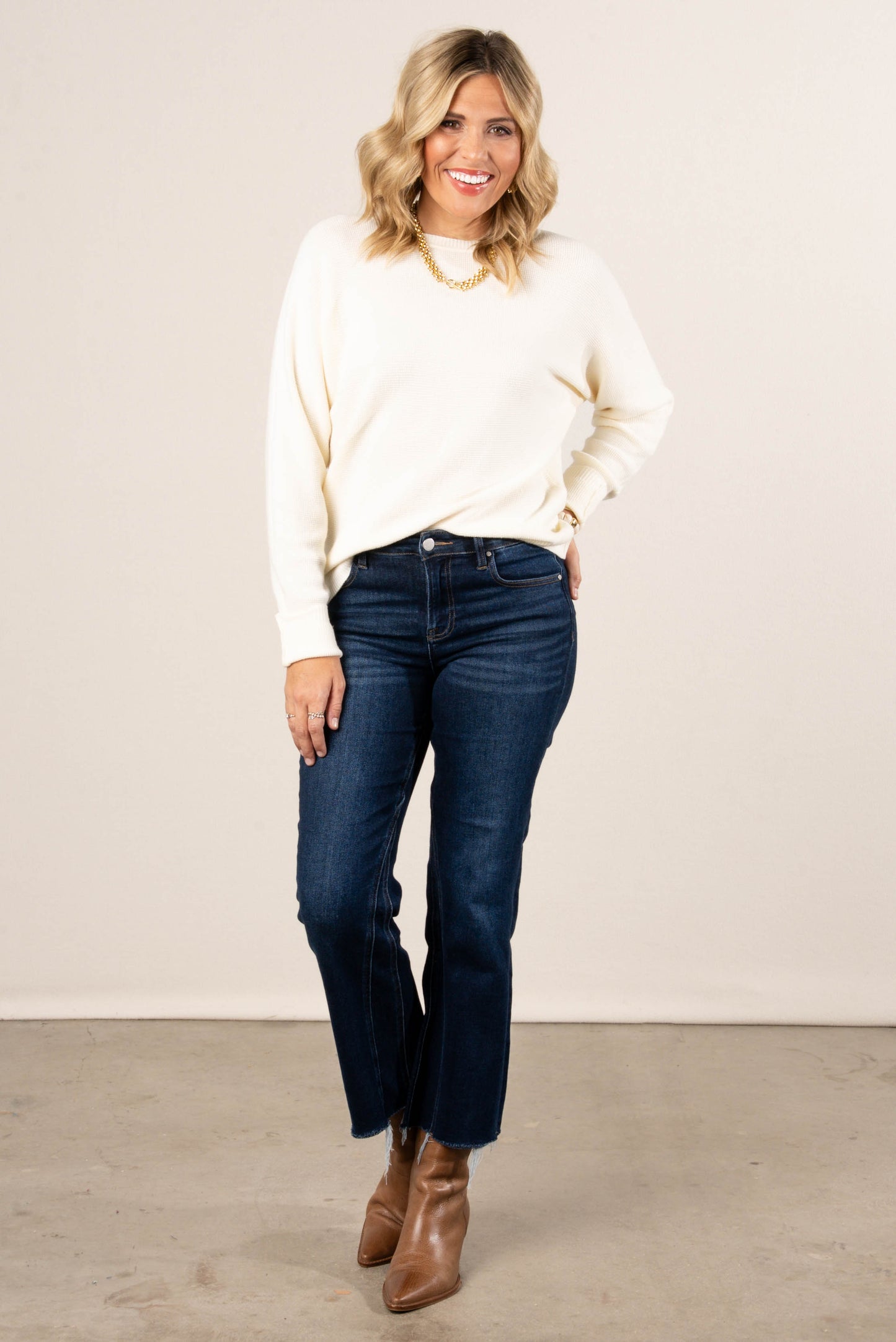 Ballentine Waffle Knit Dolman Sweater