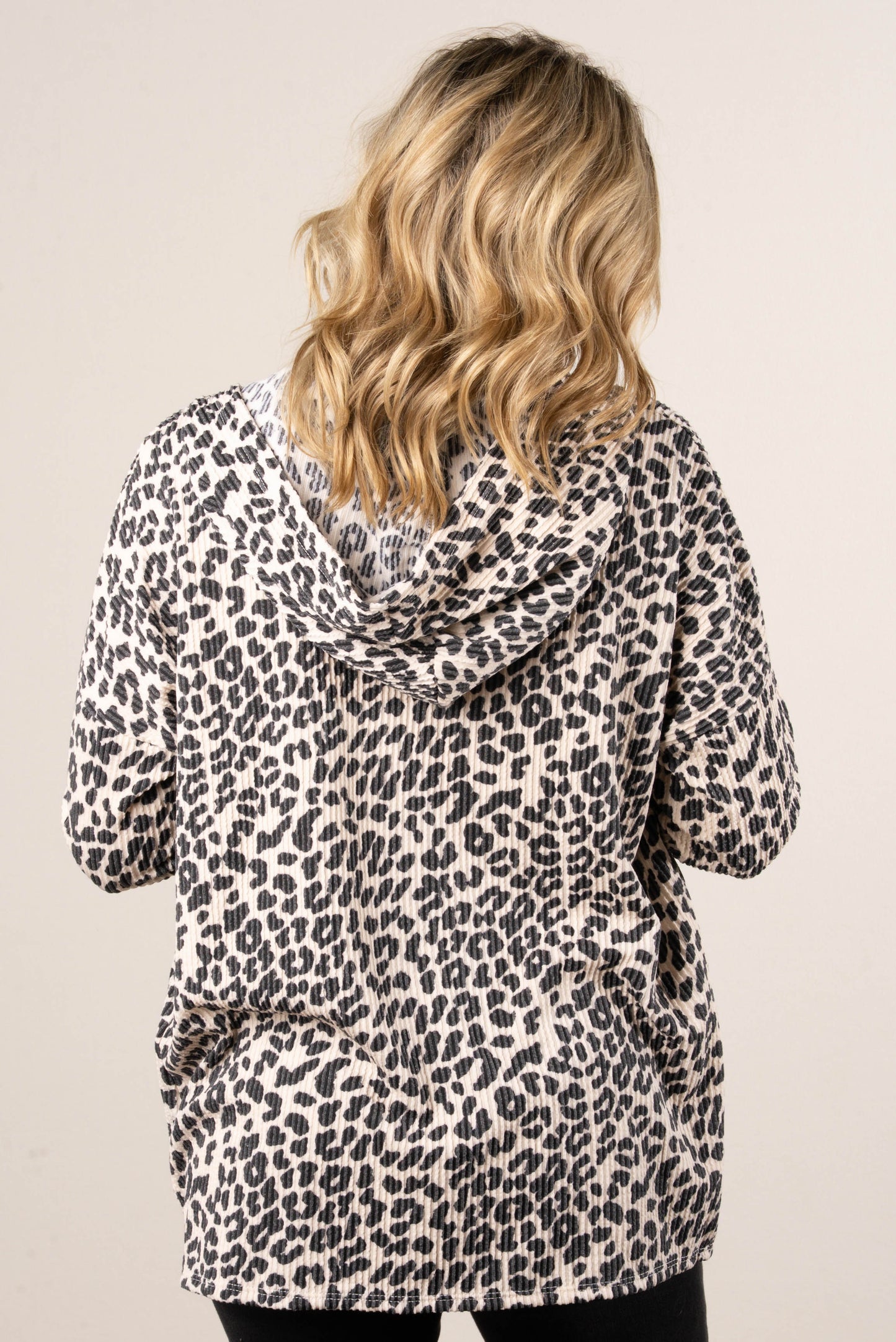 Spot Me Oversized Leopard Hooded Top