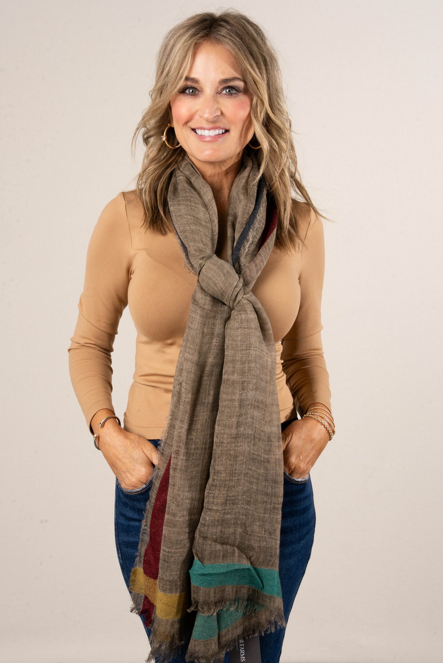 Color Block Oblong Wrap Scarf