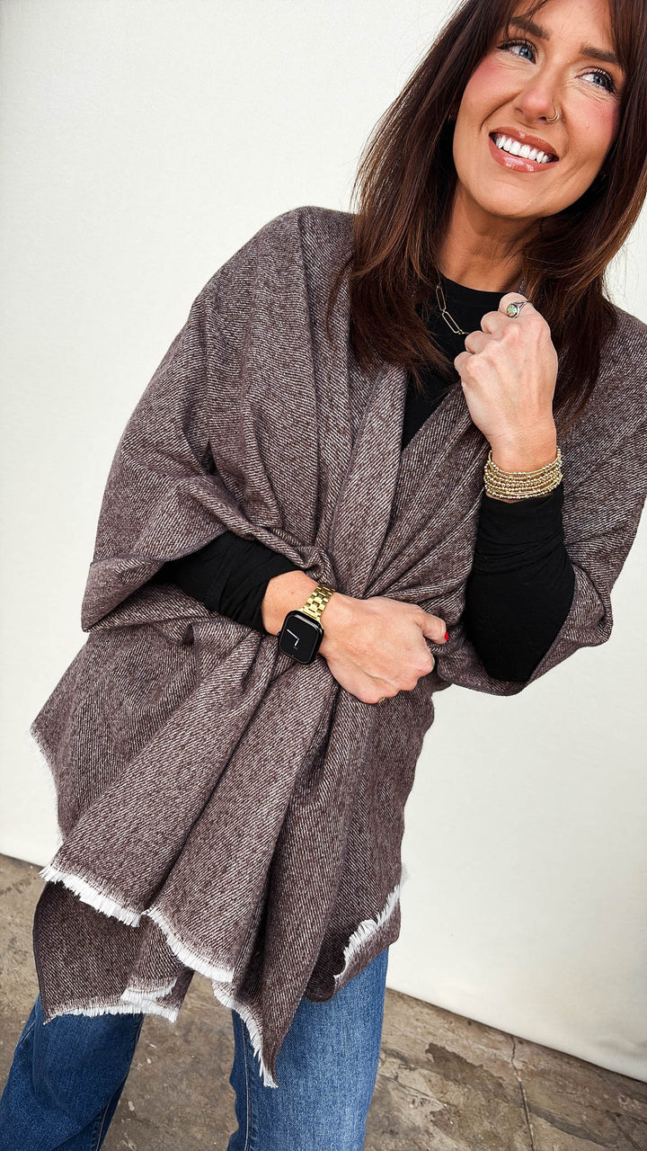 Open Front Wrap Shawl