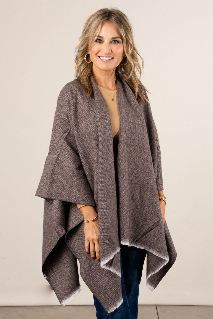 Open Front Wrap Shawl