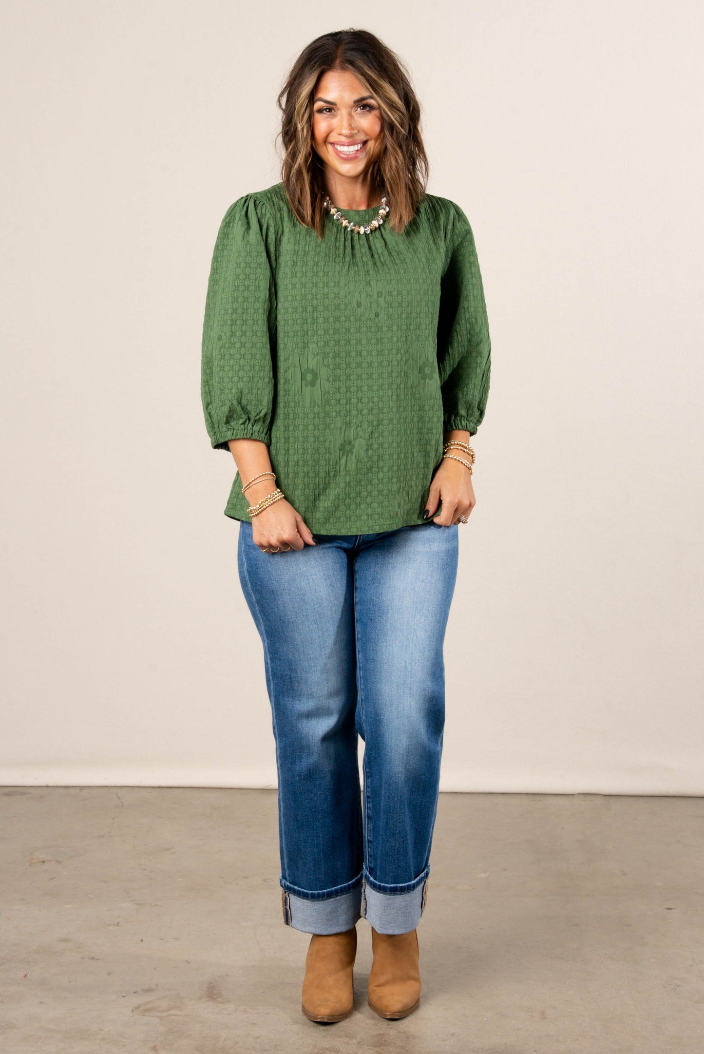 Huntleigh Floral Embrossed Top