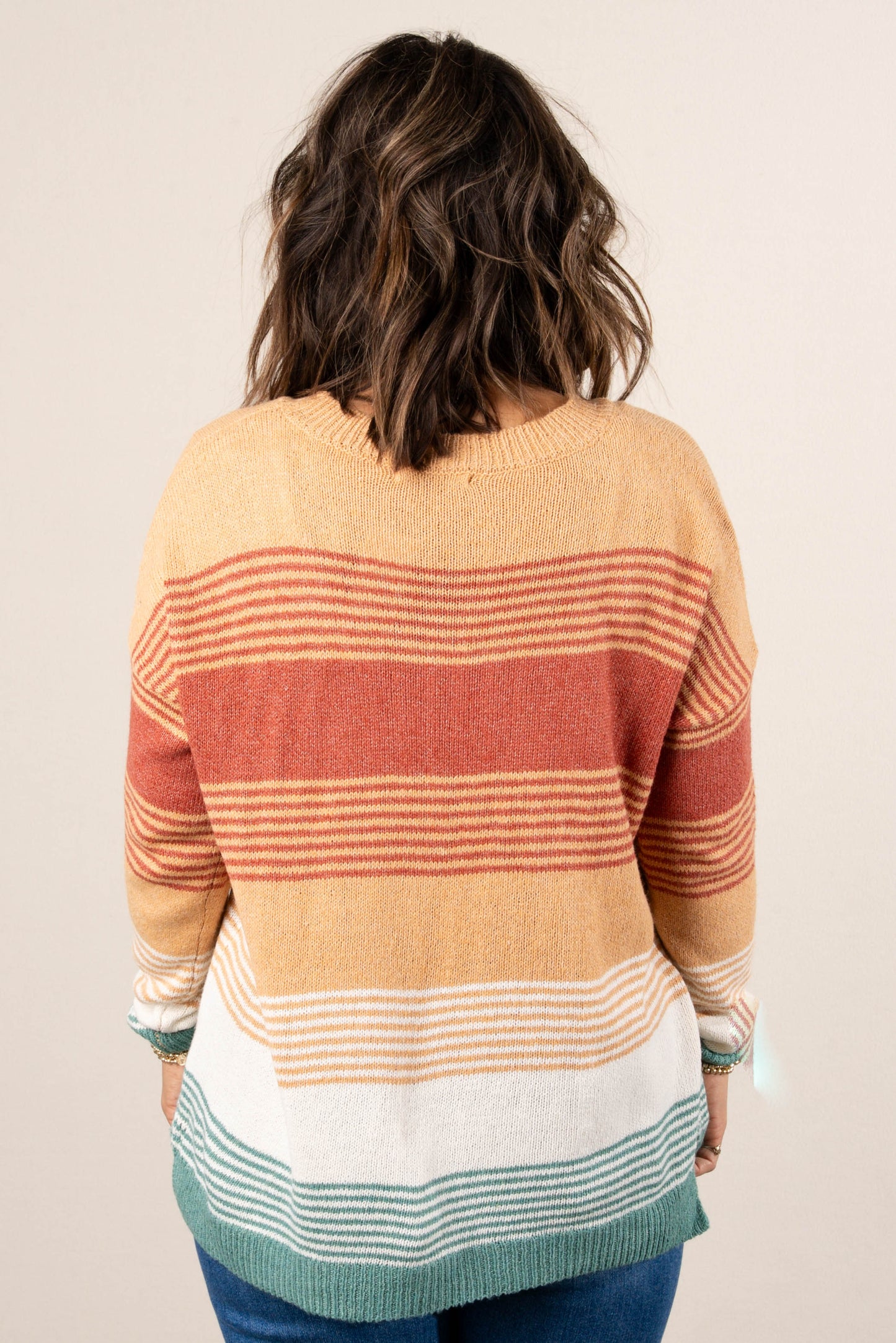 Pixie Stripe Block Drop Shoulder Sweater