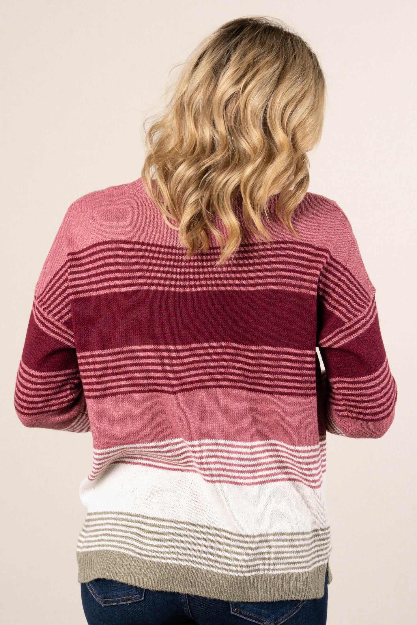 Pixie Stripe Block Drop Shoulder Sweater