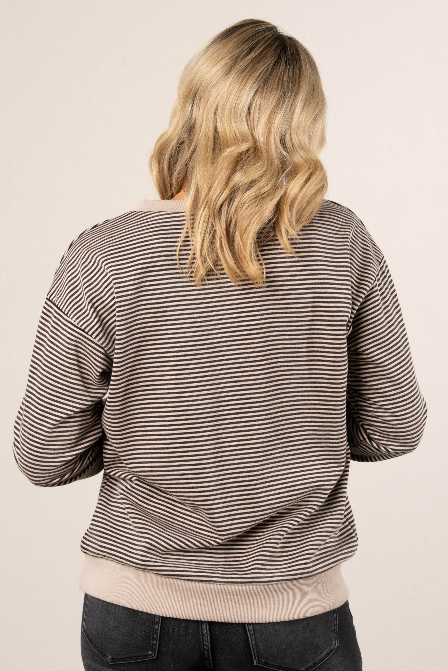Sidelines Striped Top Stitch Pullover