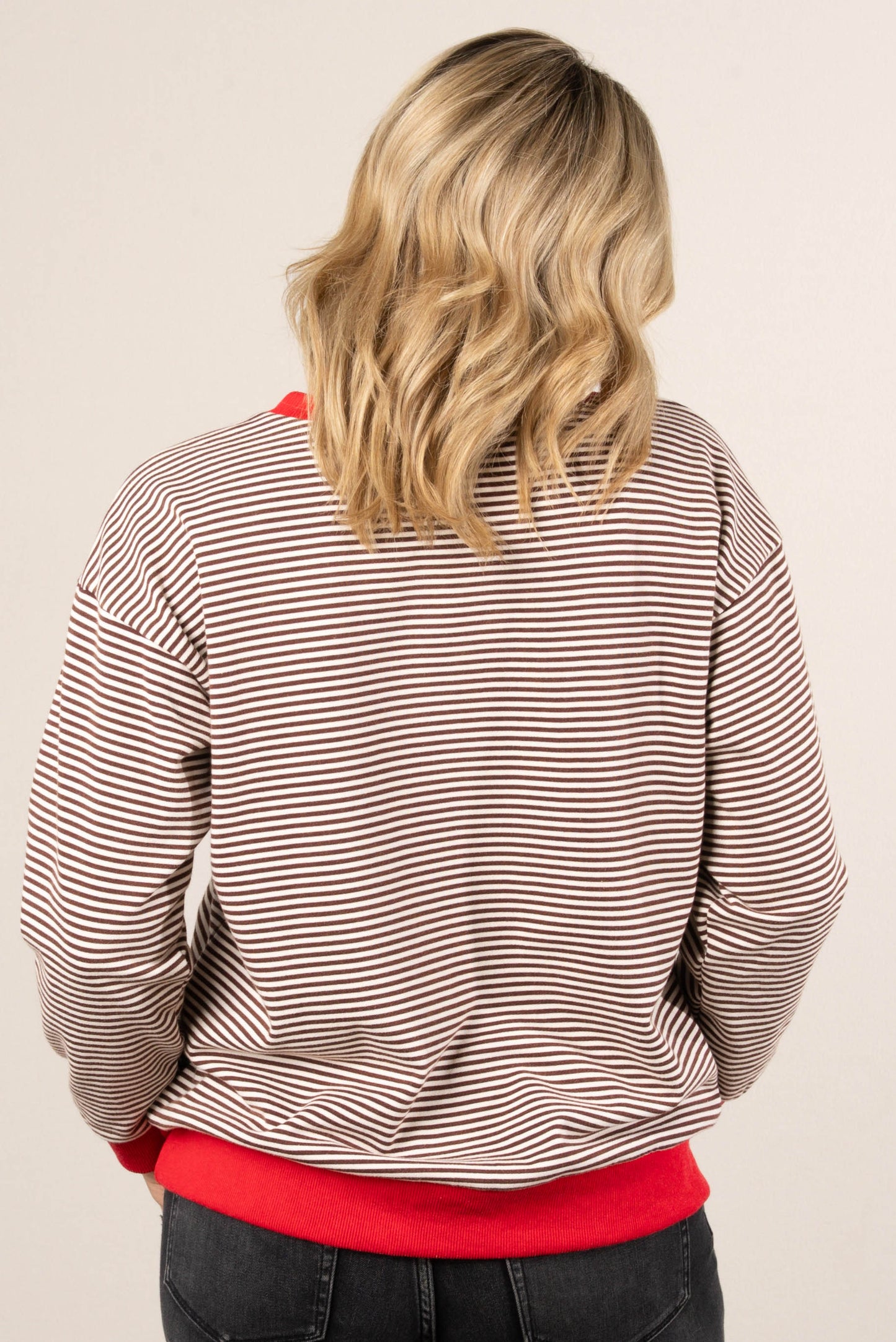 Sidelines Striped Top Stitch Pullover
