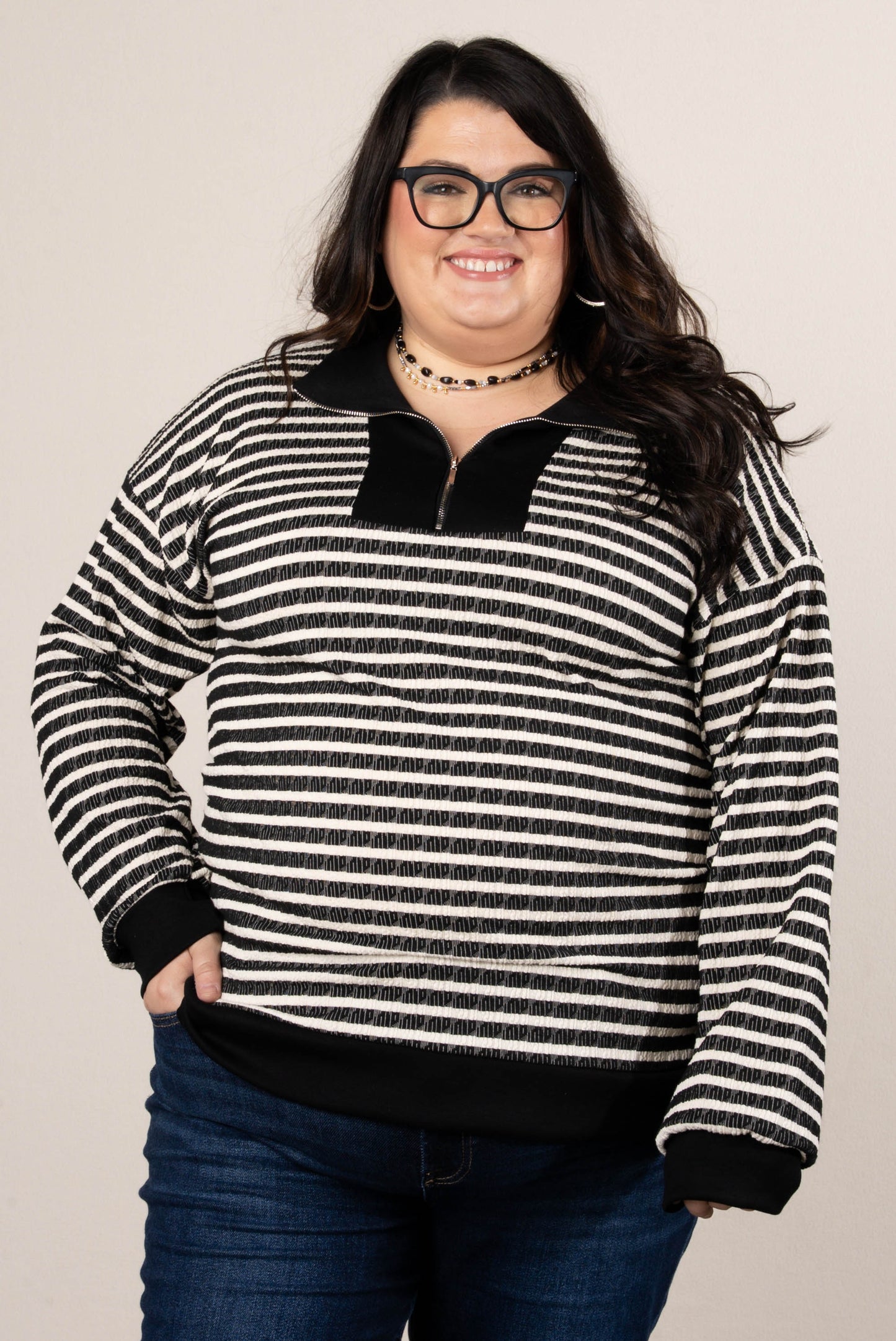 Cabin Comfort Striped Quarter Zip Pullover