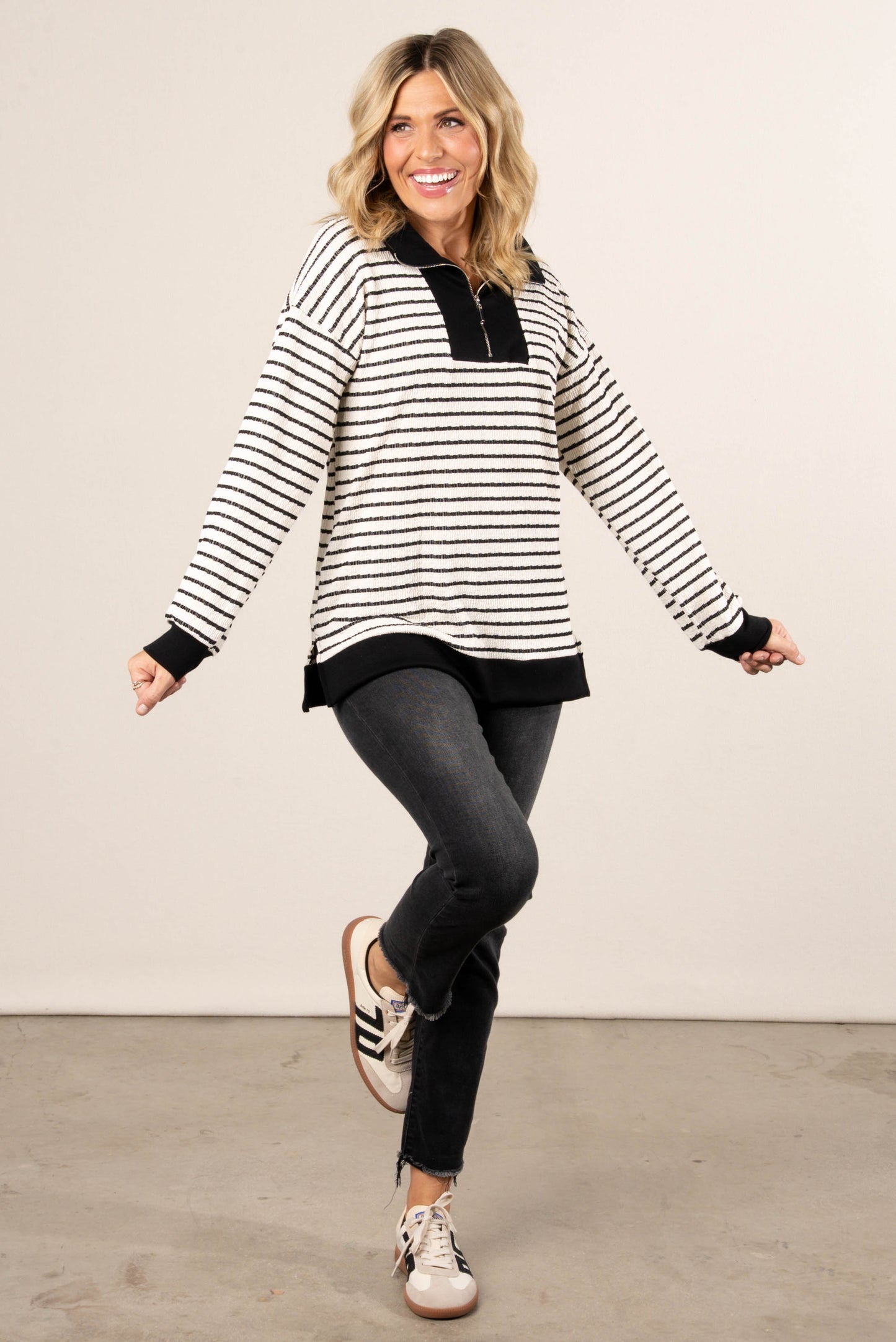 Cabin Comfort Striped Quarter Zip Pullover