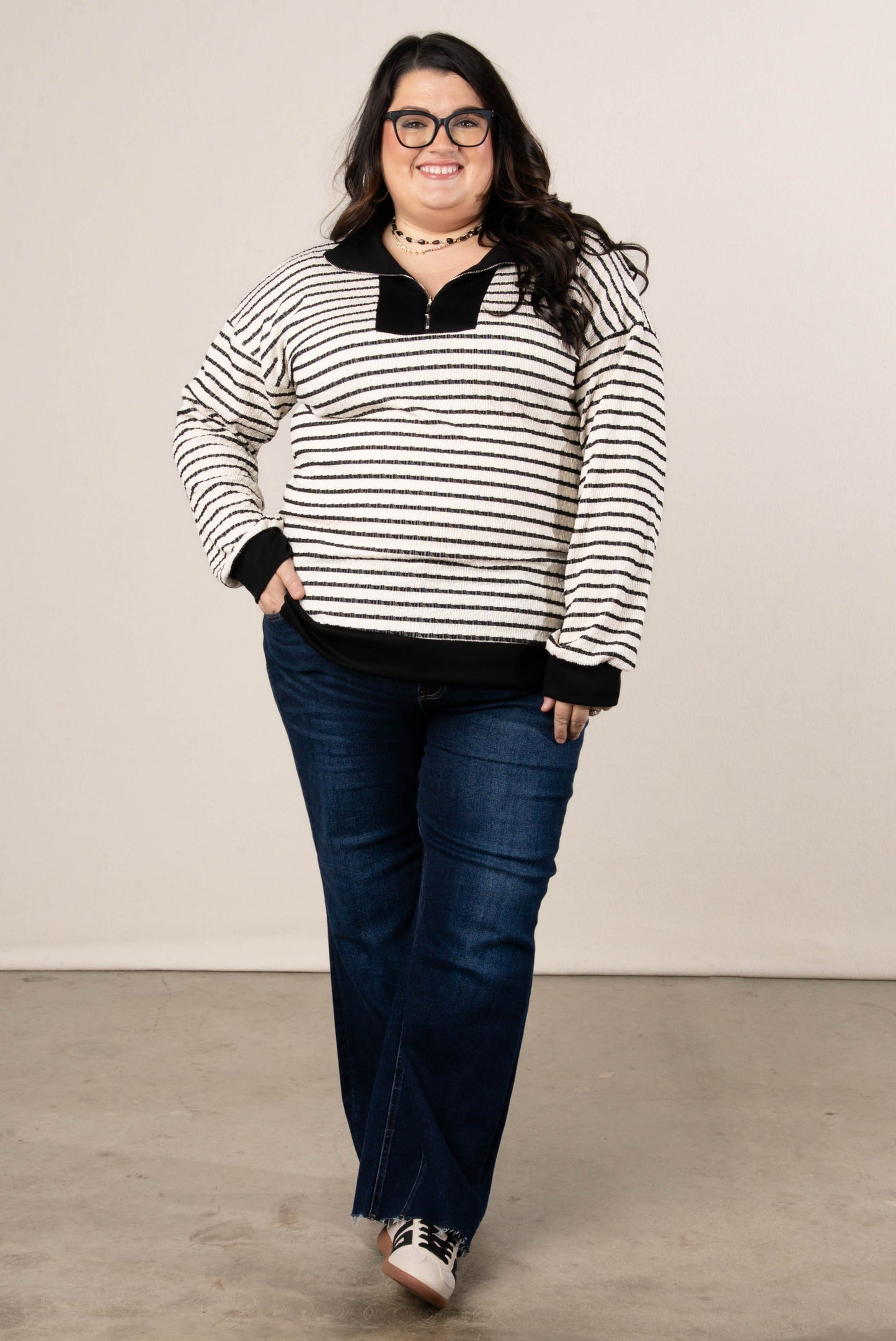 Cabin Comfort Striped Quarter Zip Pullover