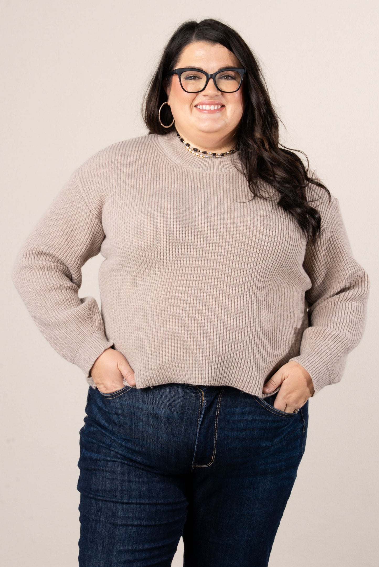 Geneva Rib Knit Hi-Lo Sweater