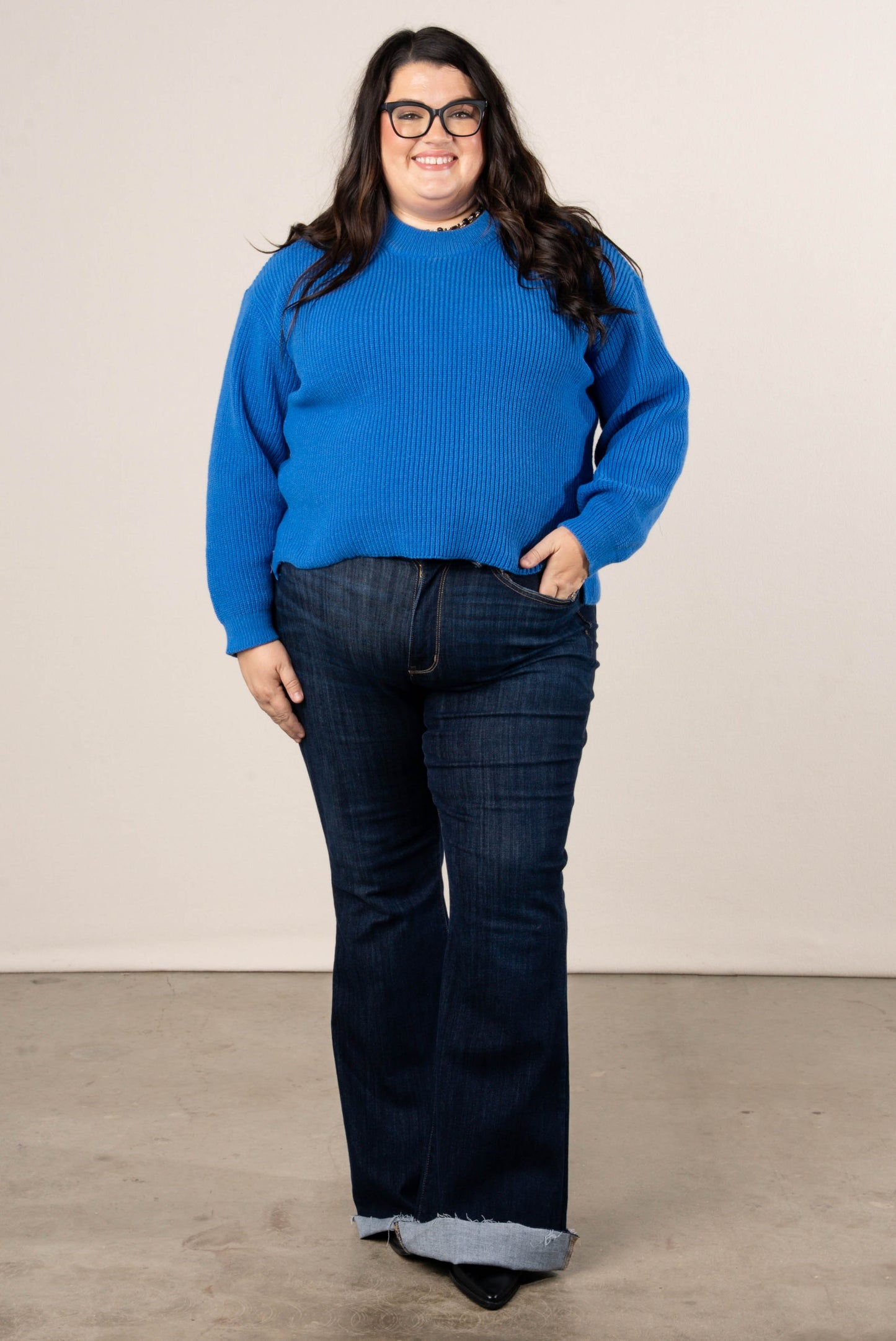 Geneva Rib Knit Hi-Lo Sweater