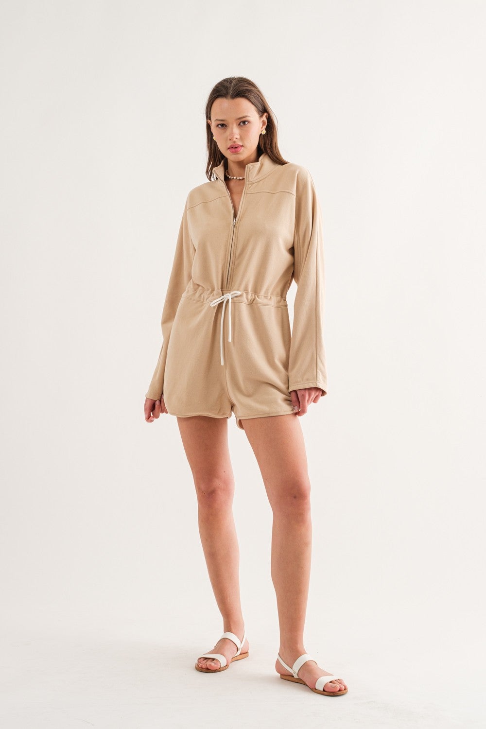 French Terry Drawstring Romper *Final Sale*