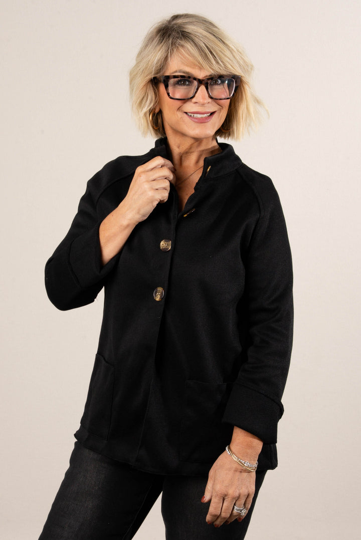 Finest Traditions Half Button Mock Neck Jacket