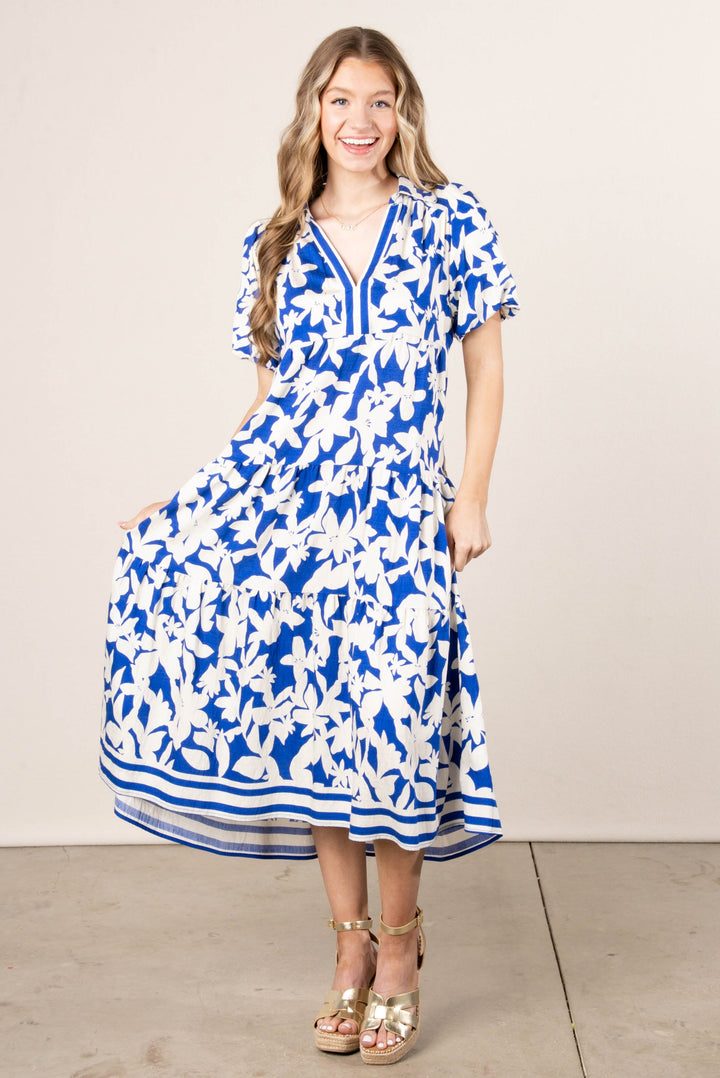 Botanical Tiered Midi Dress