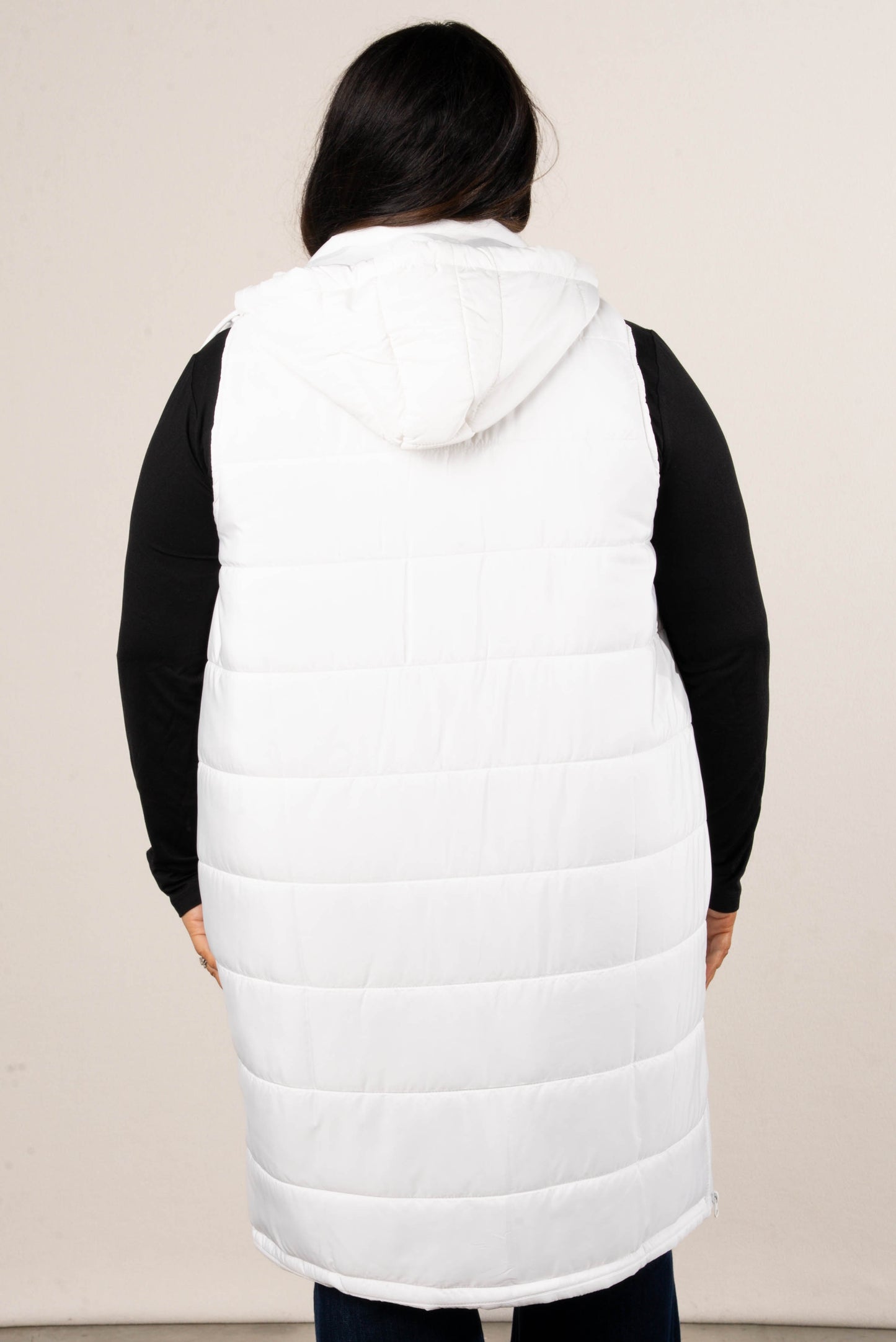 Snow Kissed Long Puffer Hooded Vest