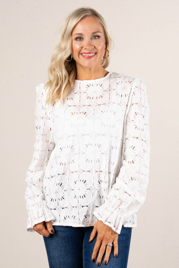 Heartsong Floral Sheer Lace Blouse