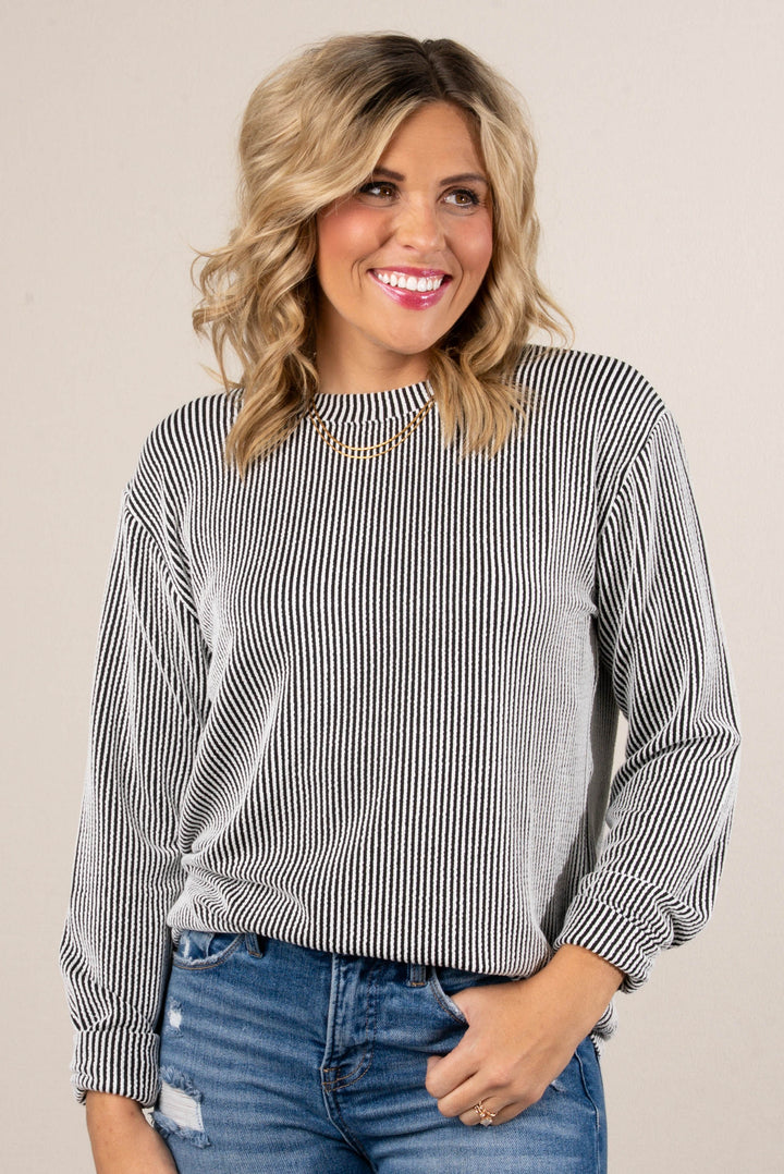 Morgan Raised Rib Two Tone Top