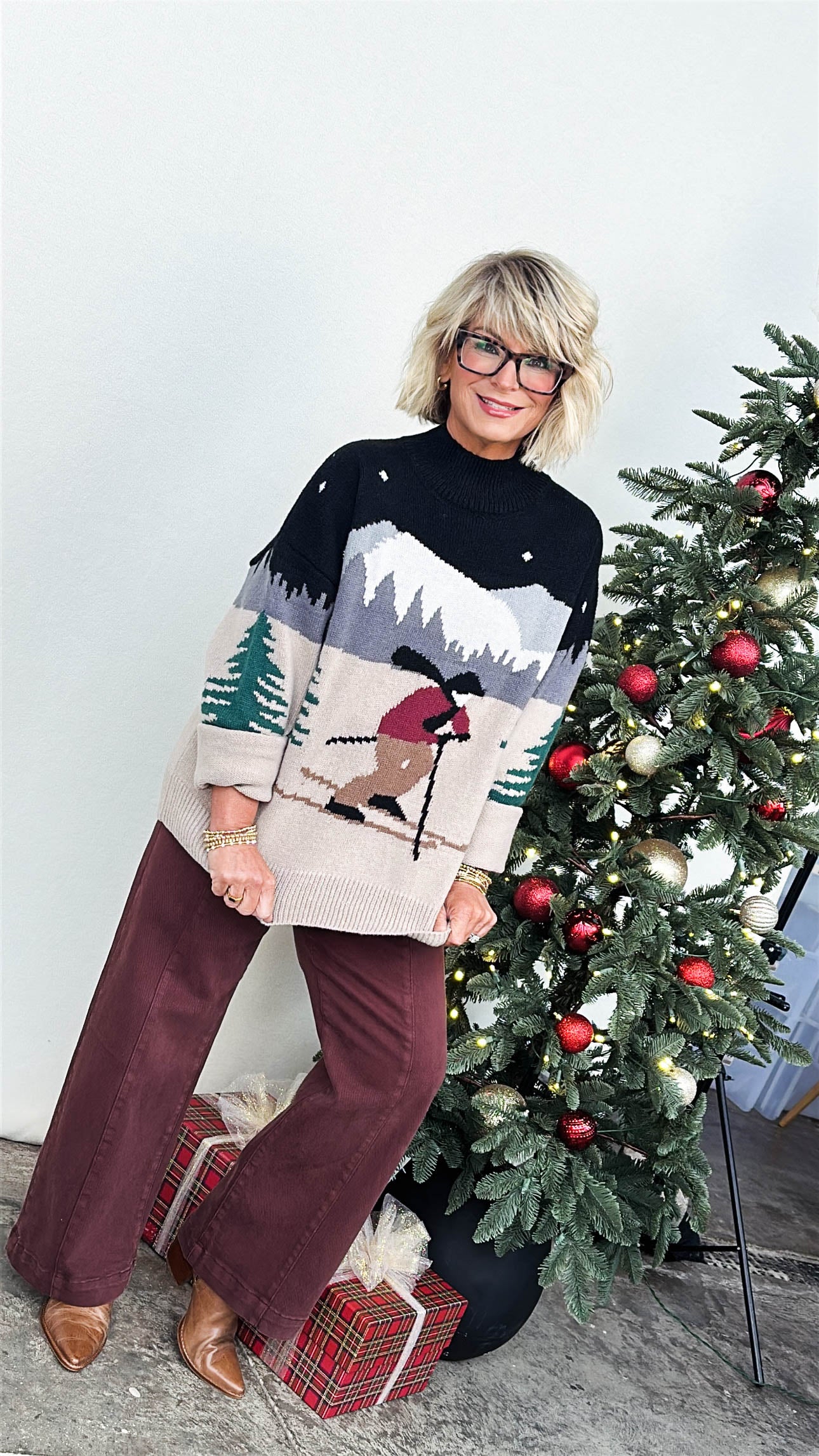 Night Ski Graphic Knit Sweater