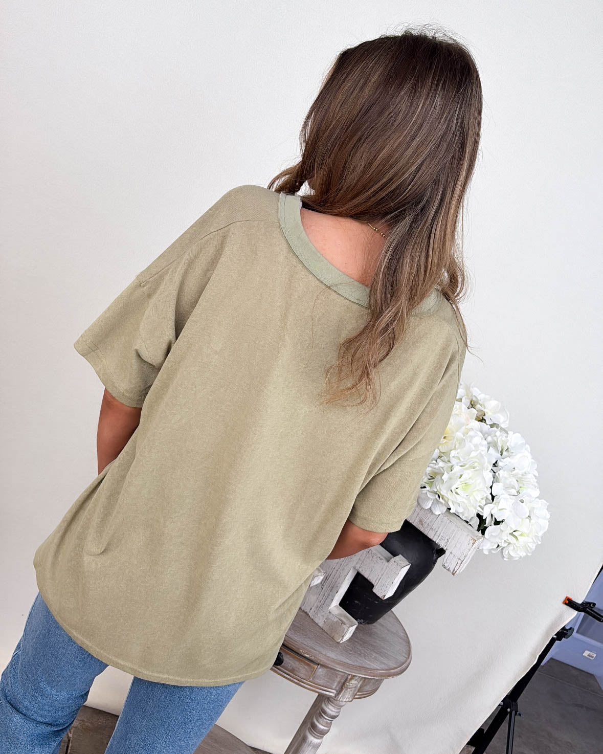 Subtle Shift Slub Knit Exposed Seam Tee