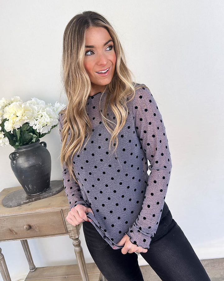 Bubbly Fun Polka Dot Mesh Layering Top