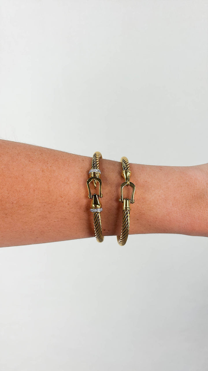 Over The Moon Twist Bangle Bracelet