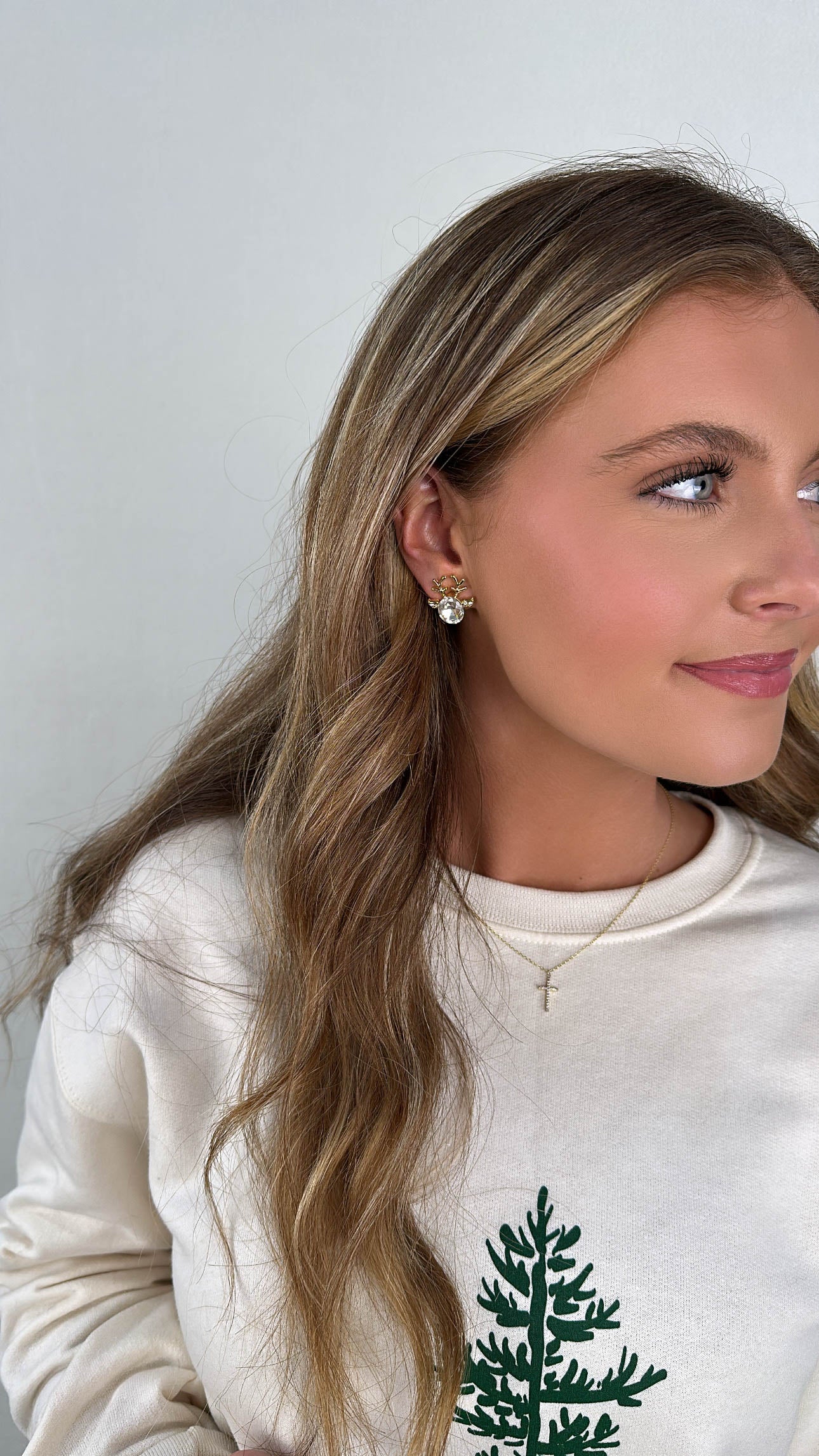 Rudolph CZ Reindeer Earrings