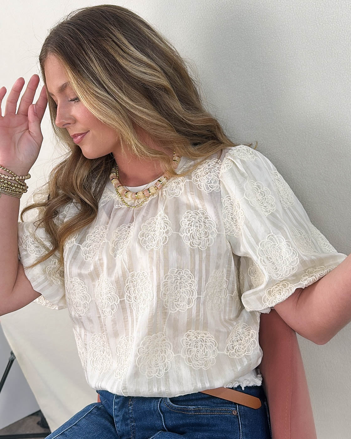 Finnley Floral Embroidered Top