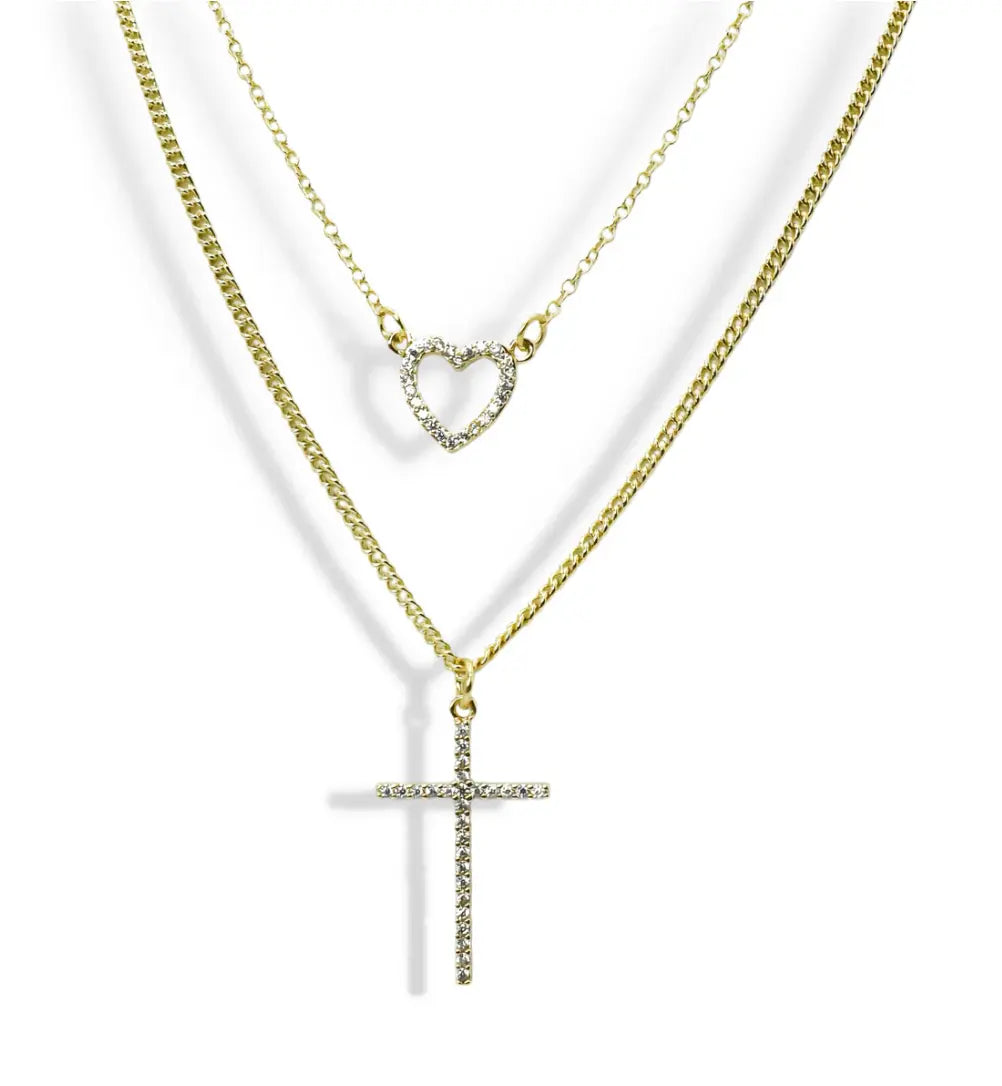 Love & Cross Layer Necklace