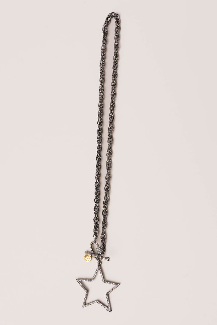 CZ Star Pendant Carabiner Necklace