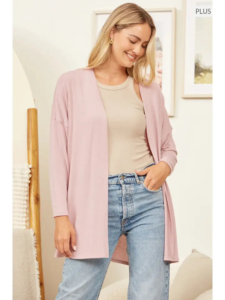 Lightweight Open Front Cardigan