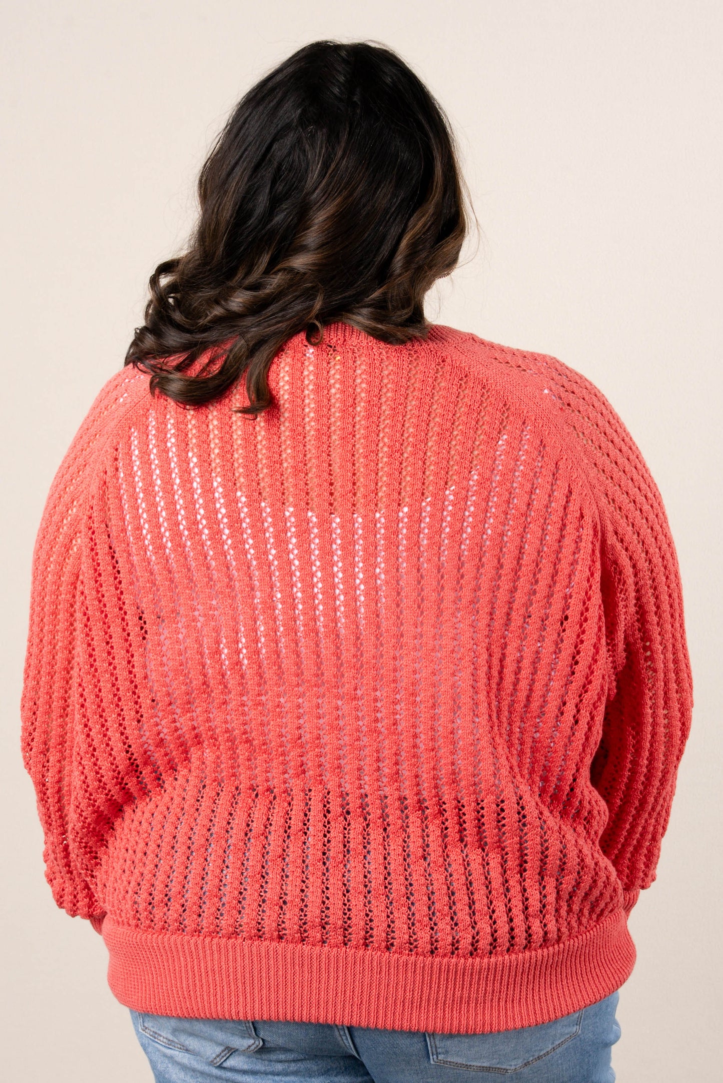 Open Knit Raglan Sweater