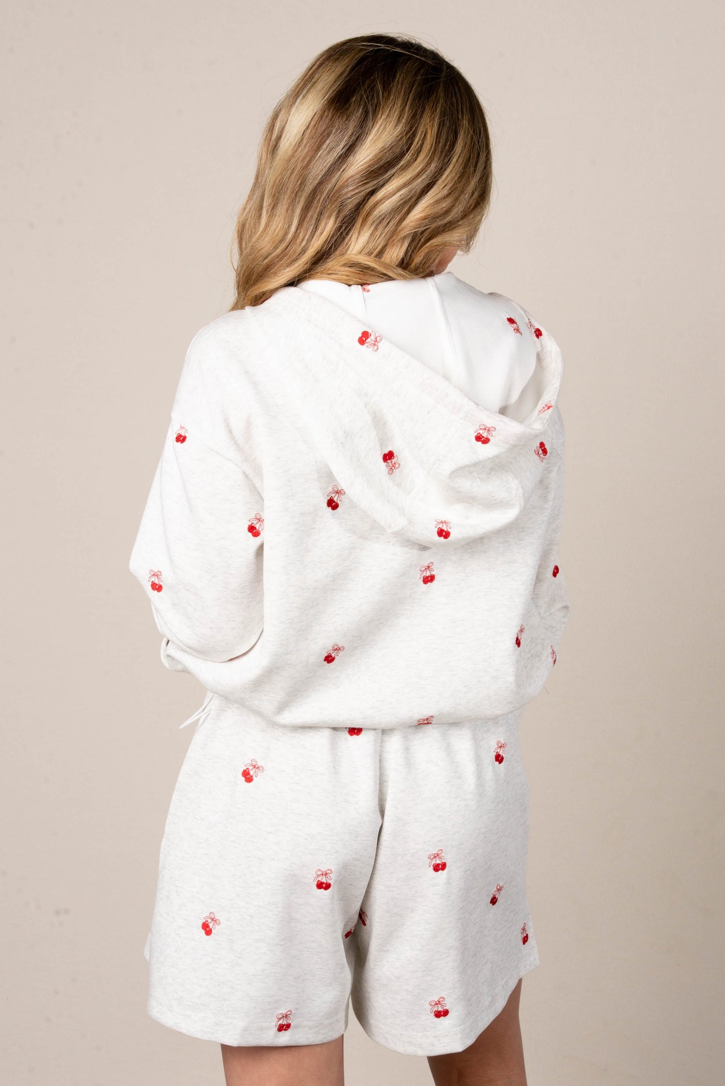 Cherry Embroidered Jacket + Shorts Set