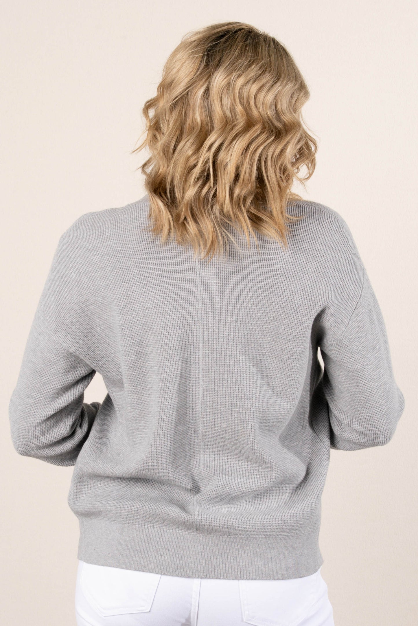Mini Waffle Knit Button Up Cardigan