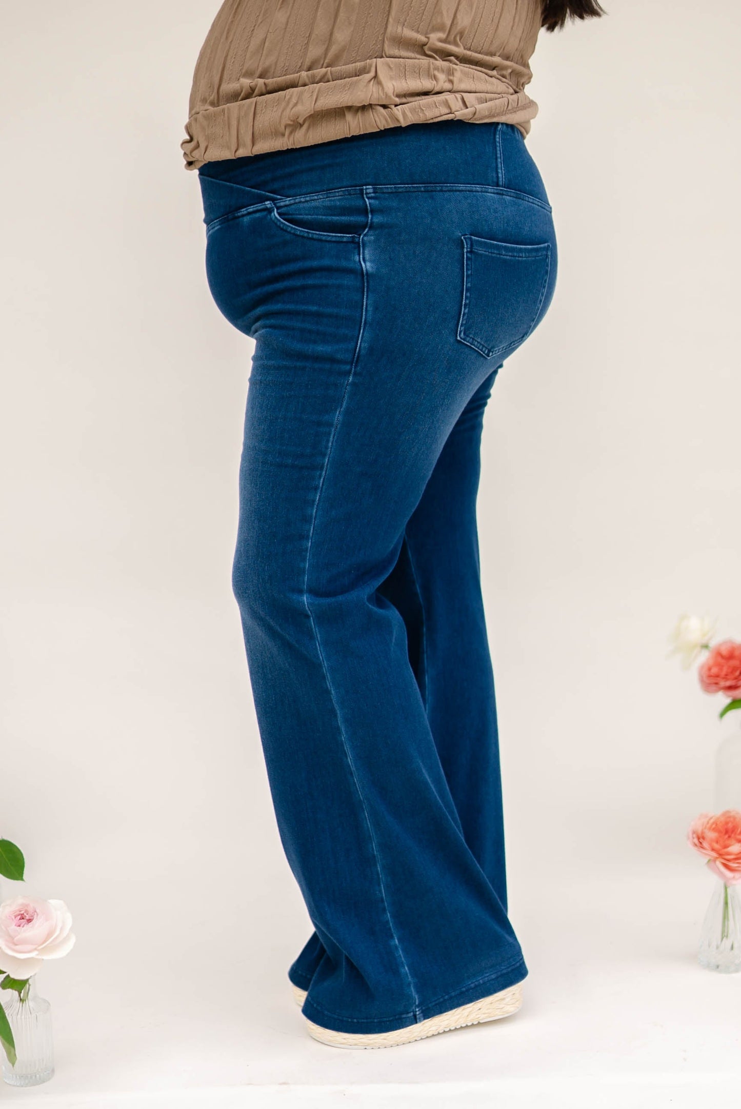 Rae Mode | Kylie Pull-On High Crossover Waist Flare Jeans *Final Sale*