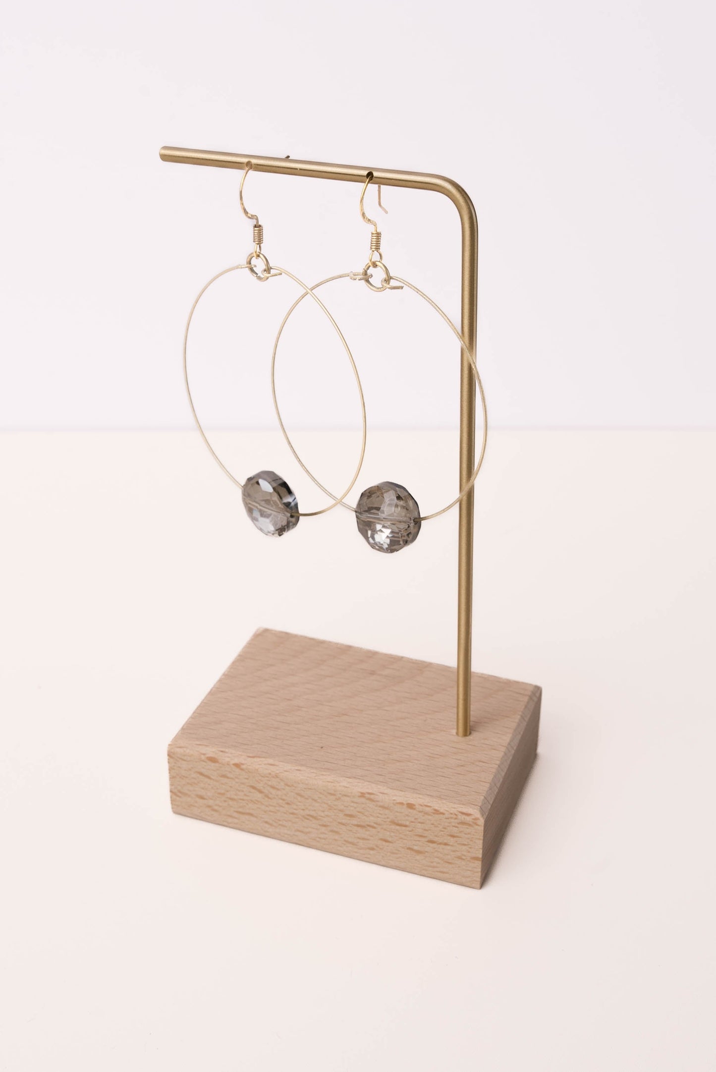 Glass Stone Circle Dangle Earrings