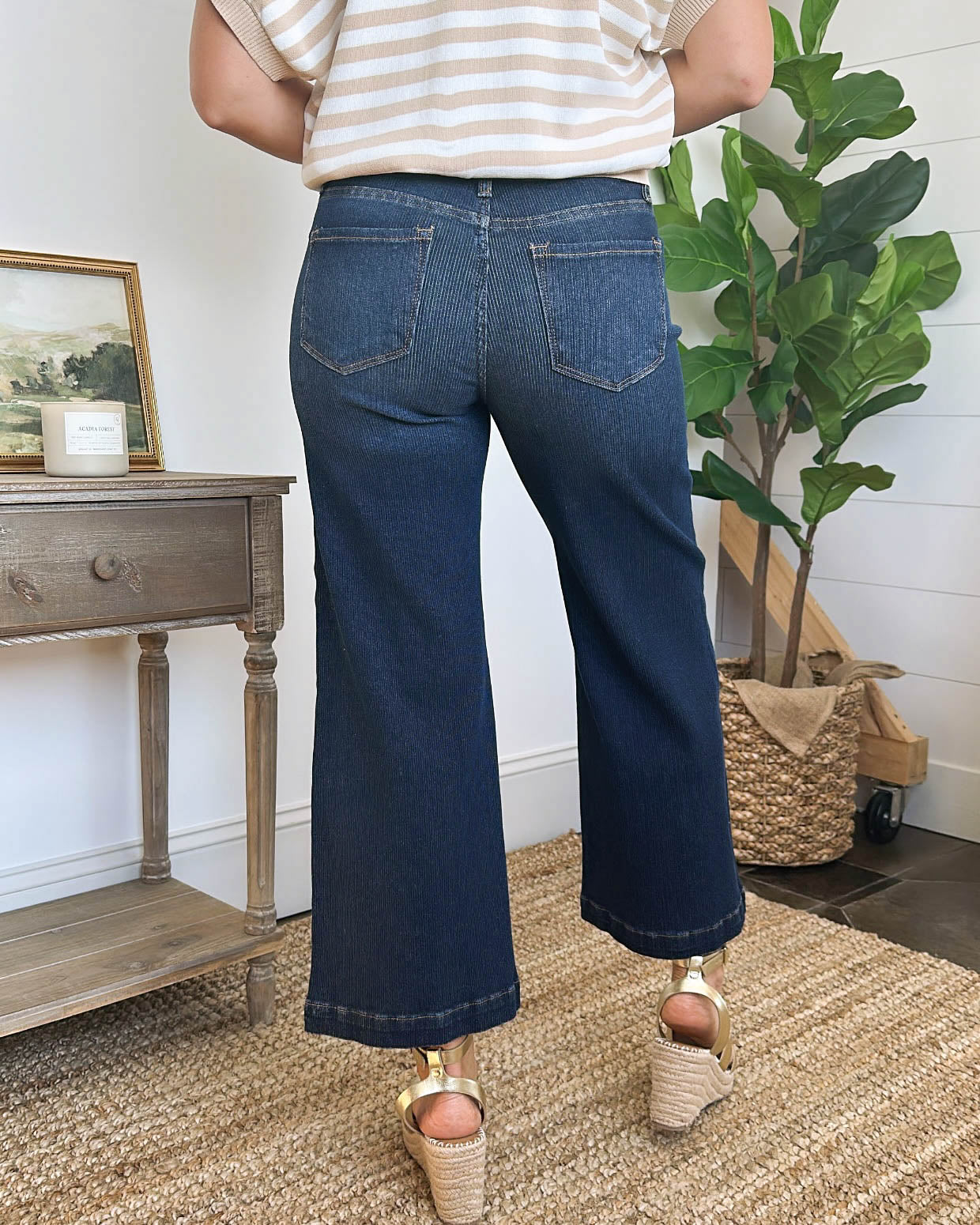 Risen Jeans | Oliver Mid Rise Crop Wide Leg Jeans